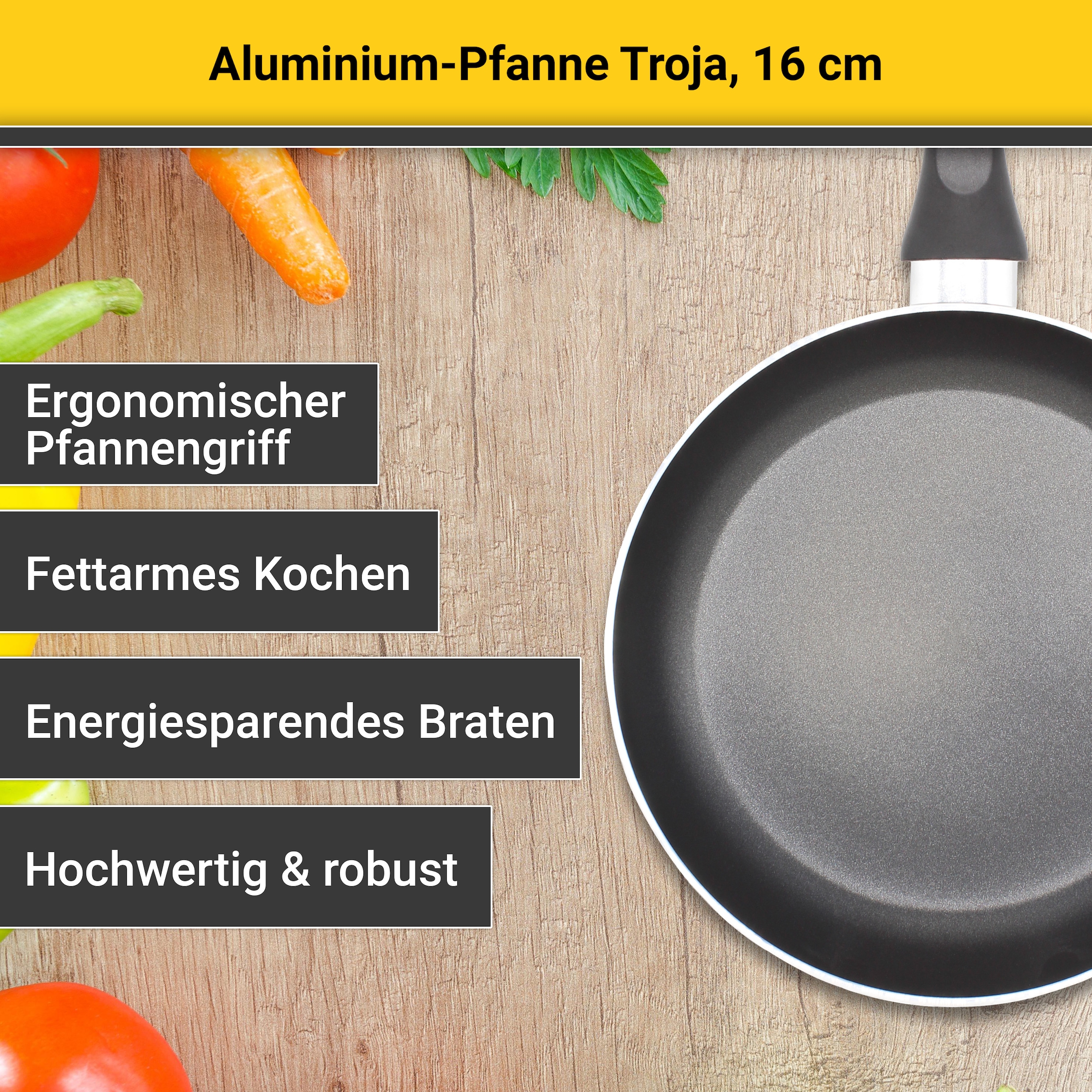 Krüger Bratpfanne »Troja« Aluminium 1 Stk. tlg. für Induktions-Kochfelder geeignet
