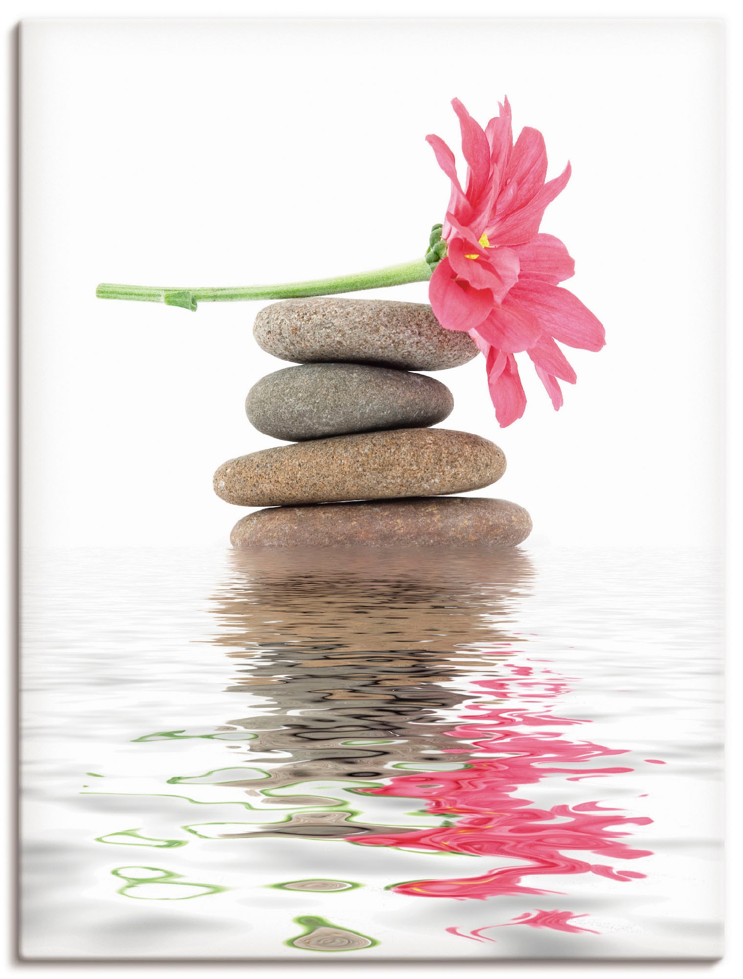 Artland Wandbild »Zen Spa Steine mit Blumen I«, Zen, (1 St.), in vielen Größen & Produktarten - Alubild / Outdoorbild für den Außenbereich, Leinwandbild, Poster, Wandaufkleber / Wandtattoo auch für Badezimmer geeignet