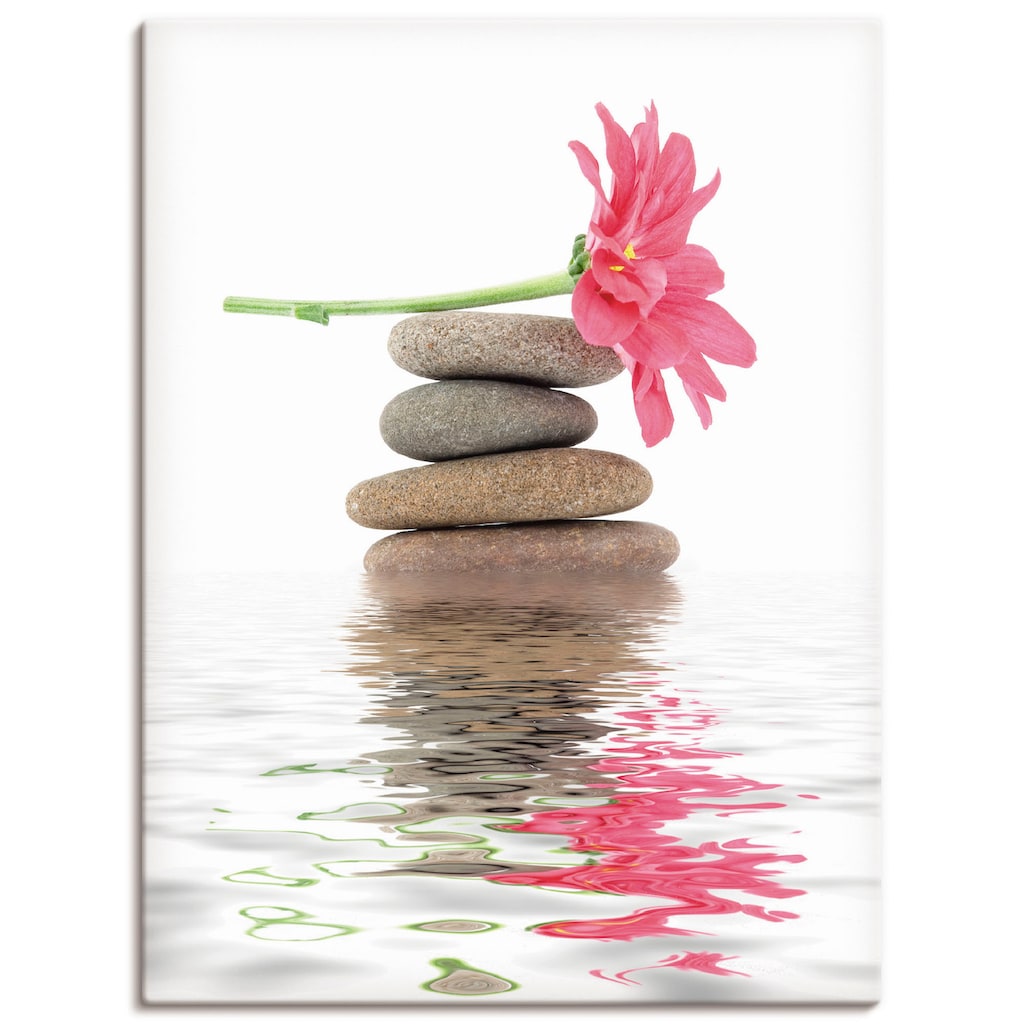 Artland Wandbild »Zen Spa Steine mit Blumen I«, Zen, (1 St.)