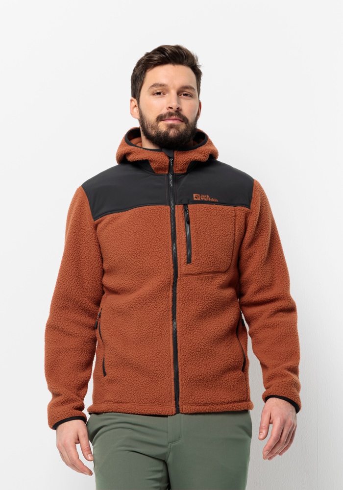 Jack Wolfskin Fleecejacke »KAMMWEG PILE FZ M«, mit Kapuze