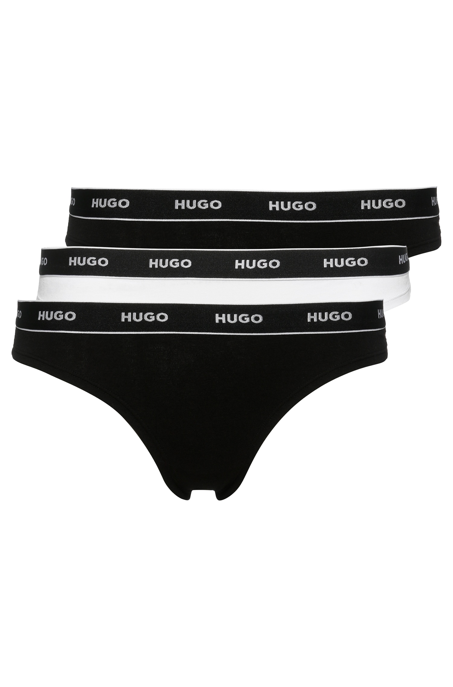 HUGO Underwear String »TRIPLET THONG STRIPE«, (3 St.), mit HUGO Logo-Elastikbund