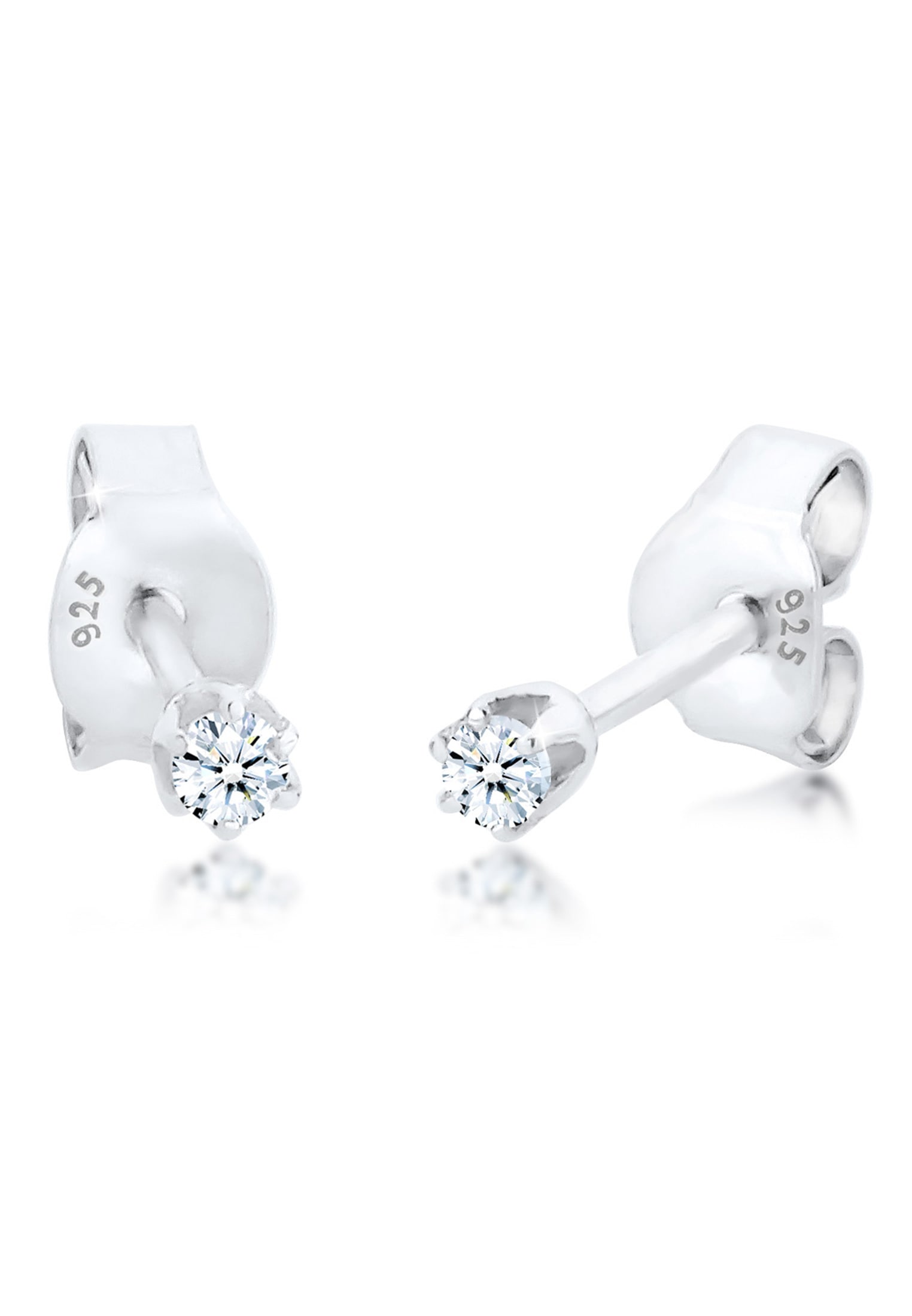 Elli DIAMONDS Paar Ohrstecker »Ohrringe Stecker Diamant 0.06 ct. Solitär 925 Silber«