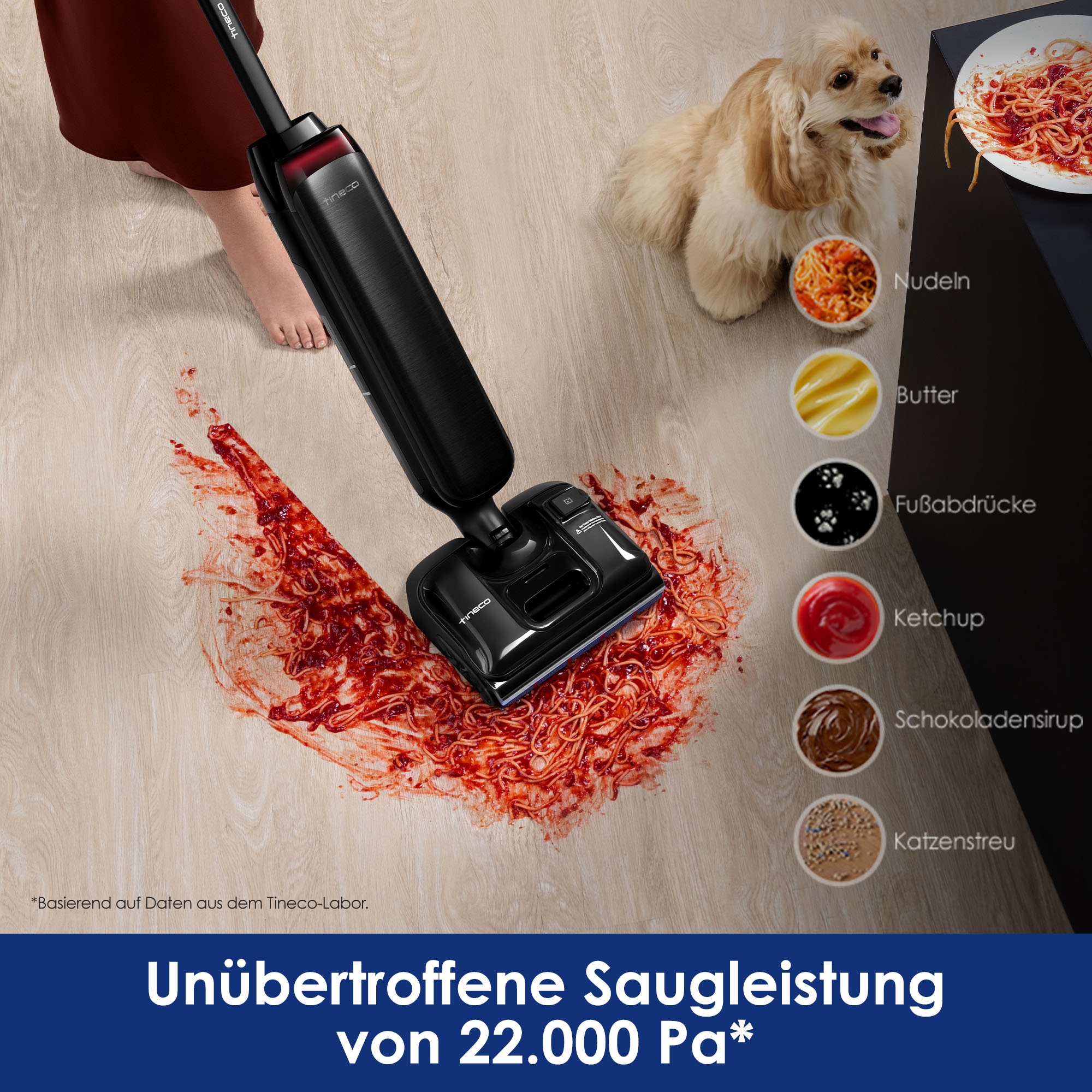 Tineco Nass-Trocken-Akkusauger »FLOOR ONE S7 Artist Premium, 22kpa Saugleistung«, 50 Min Akku, Tierhaarfilter, Anti-Allergiker, Doppeltank