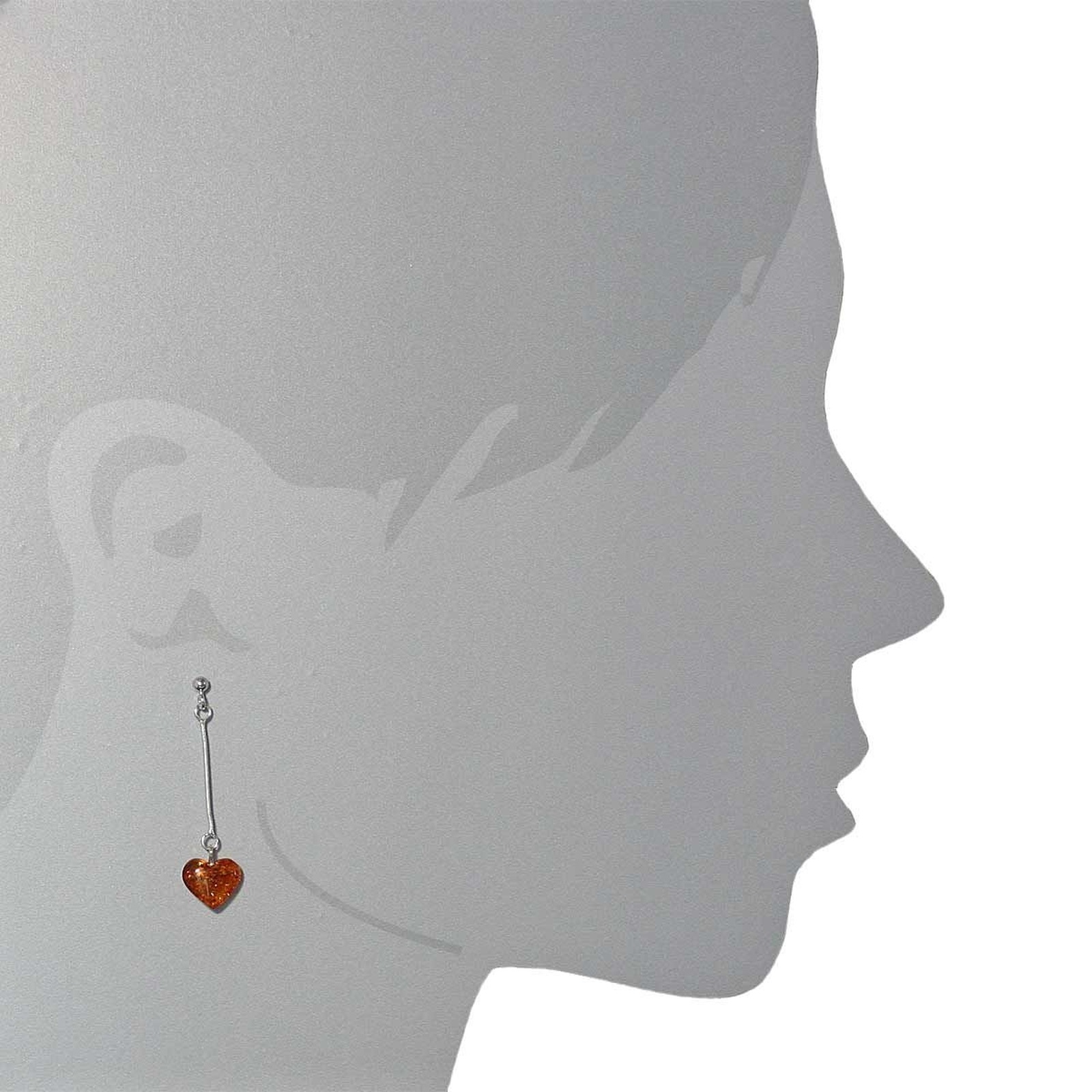 OSTSEE-SCHMUCK Paar Ohrhänger »- Herz 10 mm - Silber 925/000 - Bernstein«