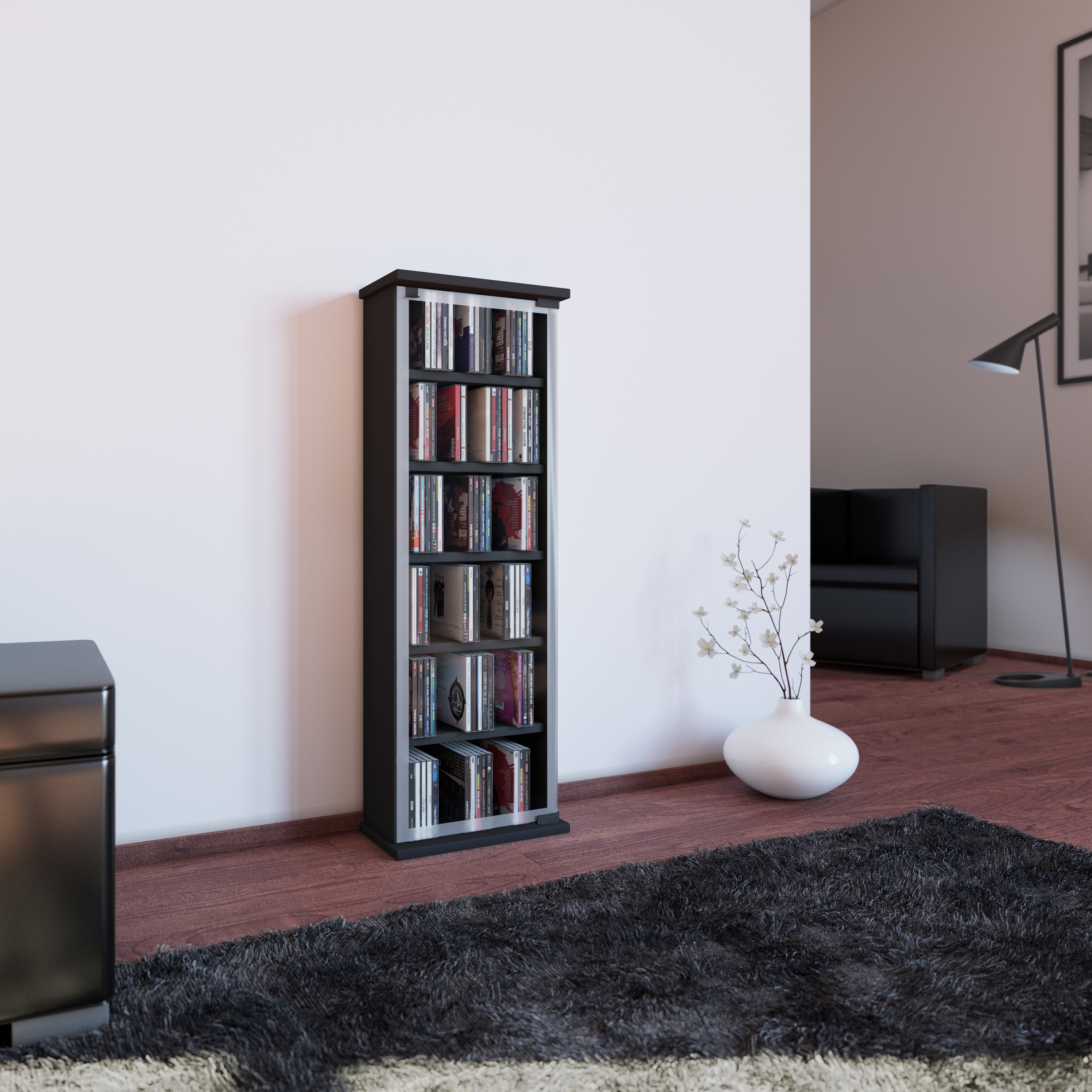 VCM Media-Regal »Holz CD DVD Stand Regal Schrank Classic Glastür«