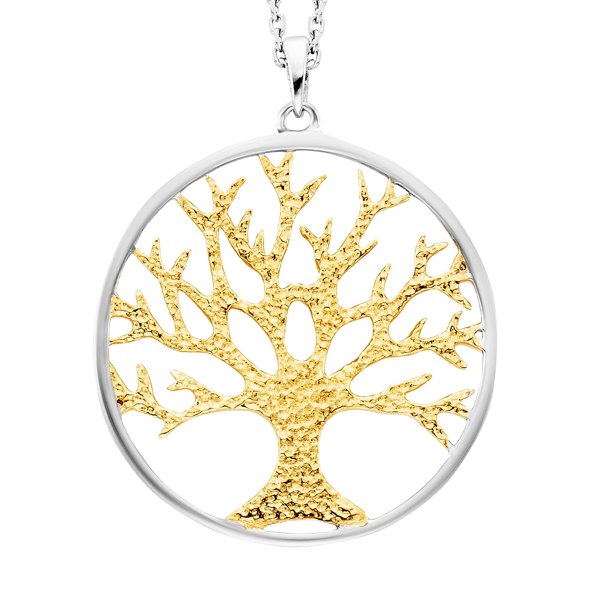 Julie Julsen Kette mit Anhänger »925/- Sterling Silber rhodiniert/vergoldet Motiv Lebensbaum«