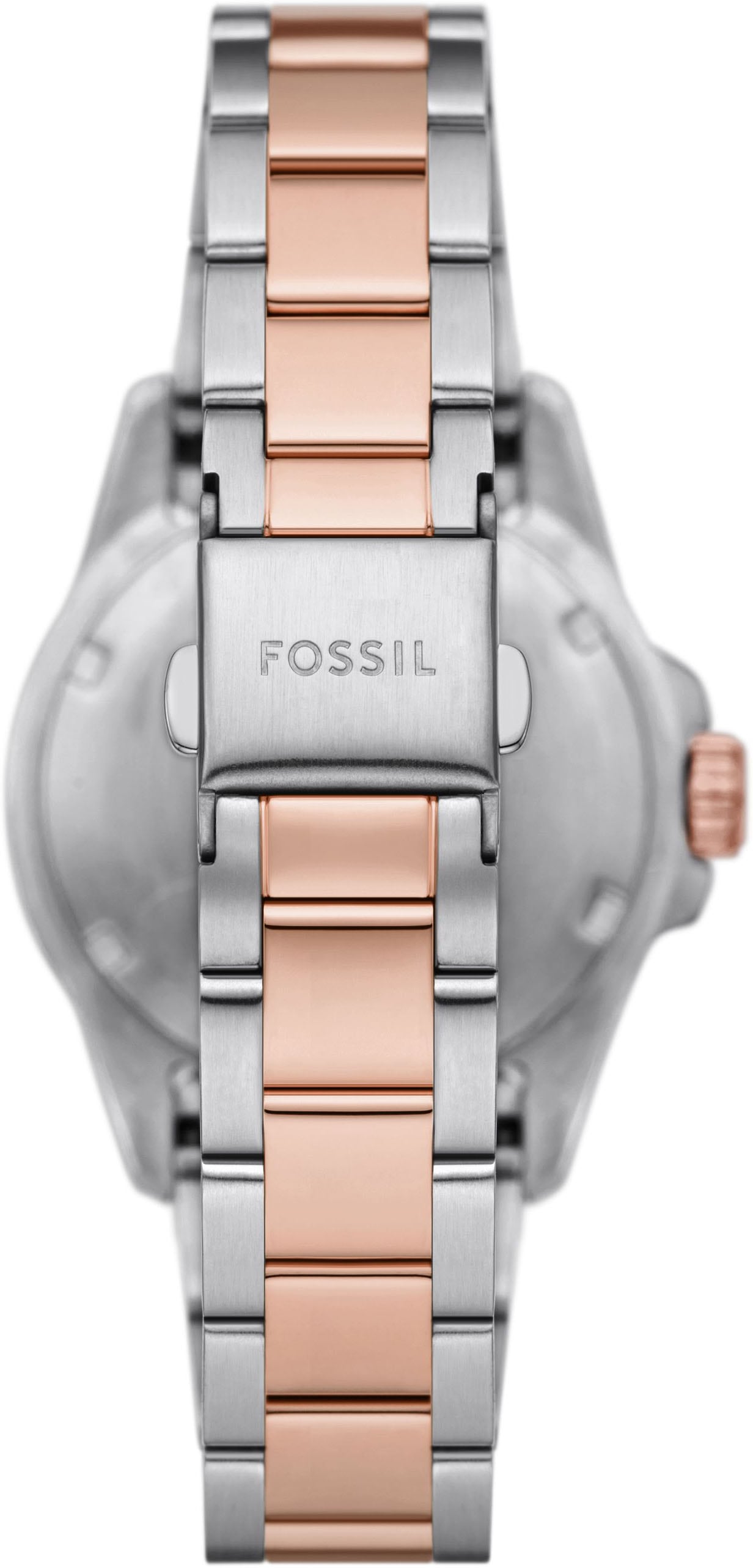 Fossil Quarzuhr »FOSSIL BLUE DIVE LADIES«, Armbanduhr, Damenuhr, Edelstahlarmband, bis 10 bar wasserdicht