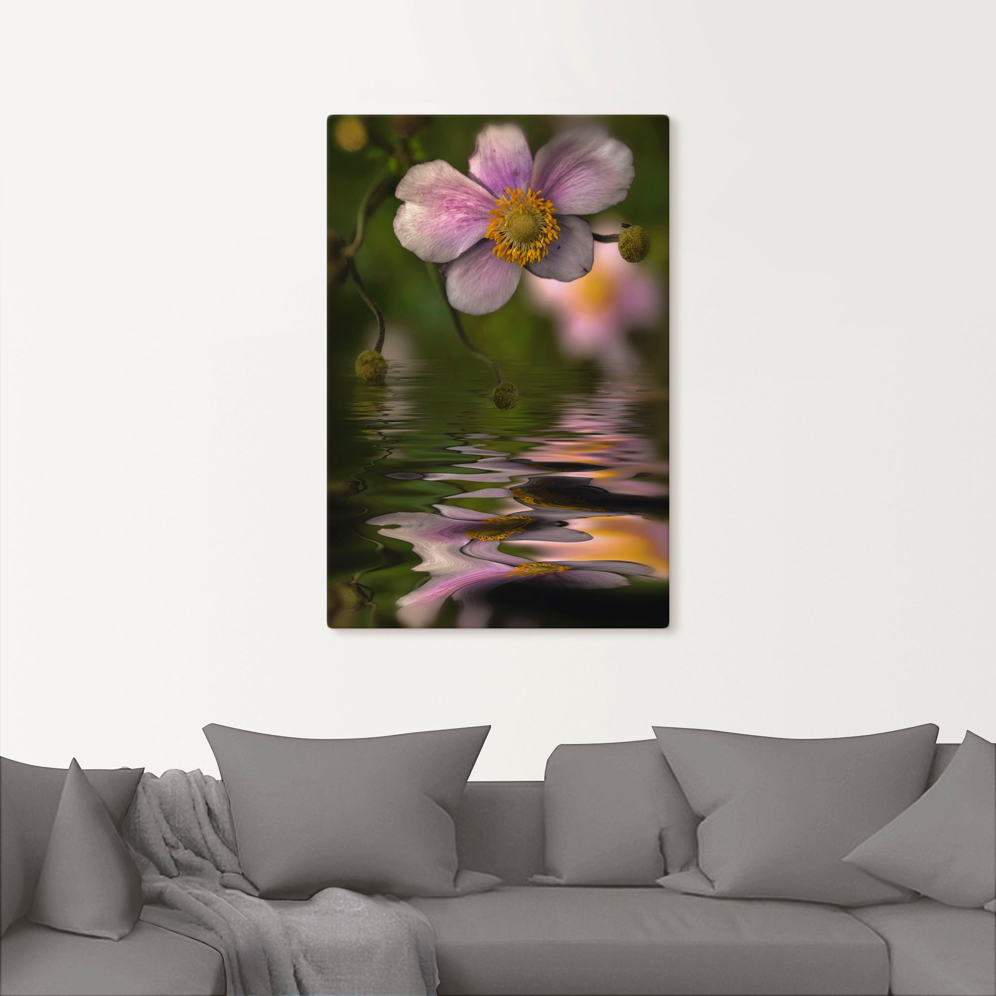Artland Wandbild »Herbstwasser - Herbstanemone«, Spa Bilder, (1 St.), als Alubild, Leinwandbild, Wandaufkleber oder Poster in versch. Größen