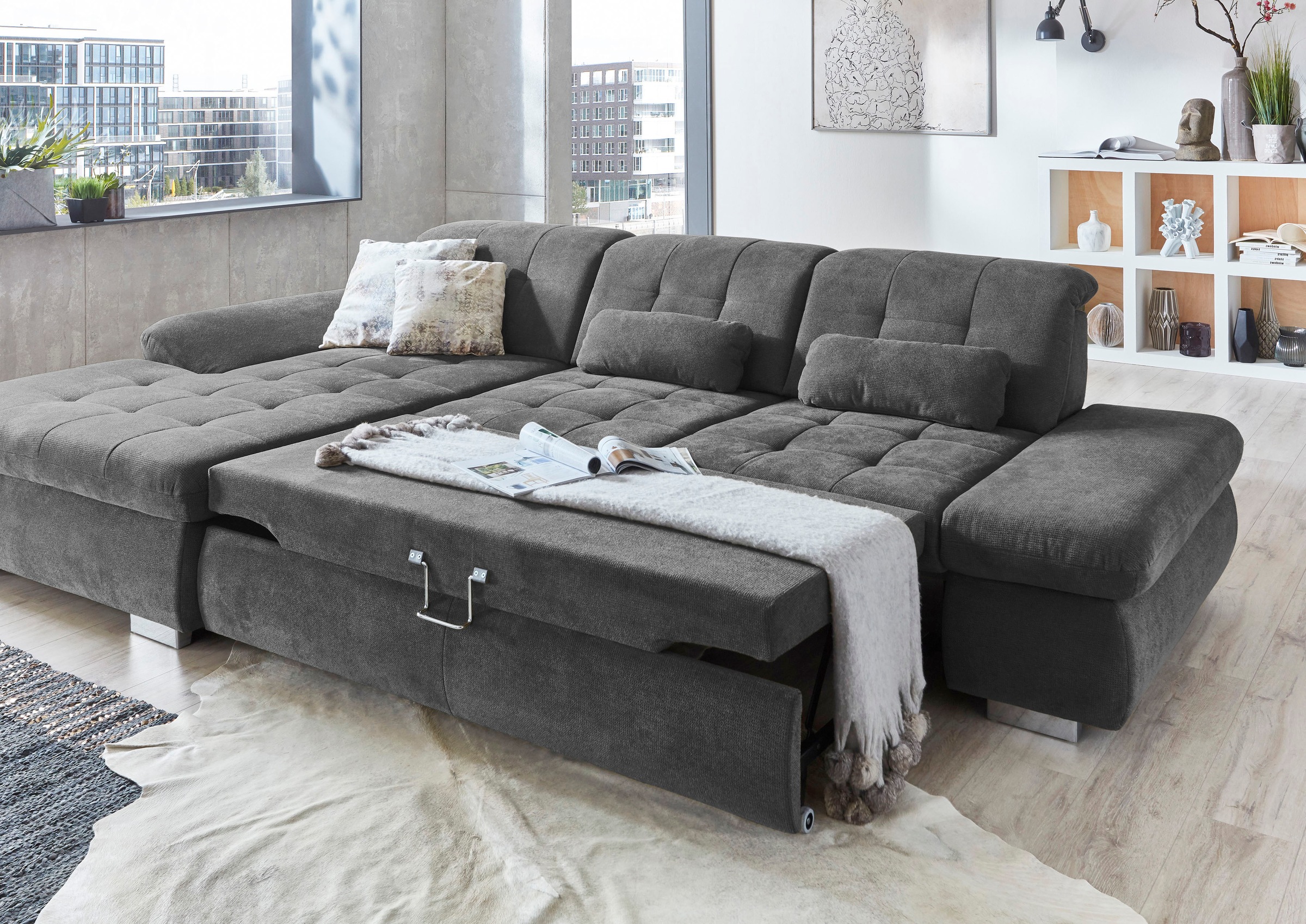 Die PlanBar Ecksofa »MP-IN17004 L-Form«, wahlweise mit Bettfunktion, Sitztiefen- und Kopfteilverstellung