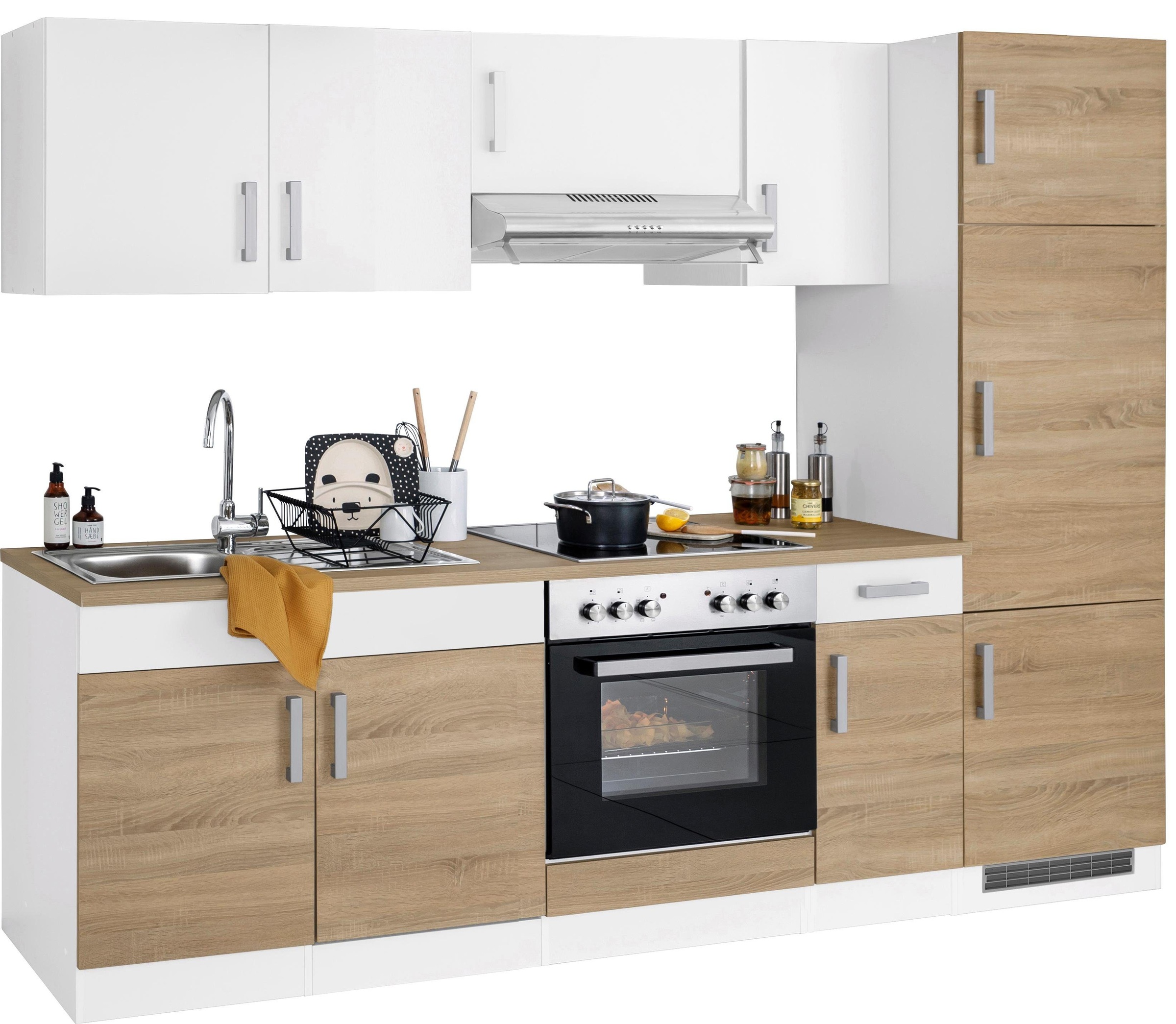 KOCHSTATION Küchenzeile »KS-Gera« Breite 270 cm, wahlweise mit E-Geräten, mit Arbeitsplatte