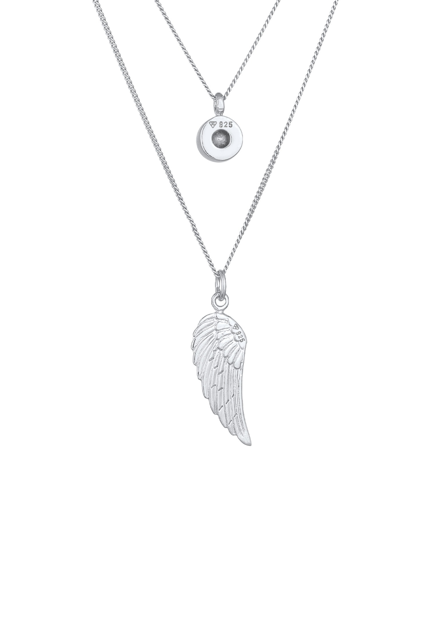Elli Silberkette »Halskette Layer Flügel Symbol 925 Silber, mit Kristallen von Swarovski®«