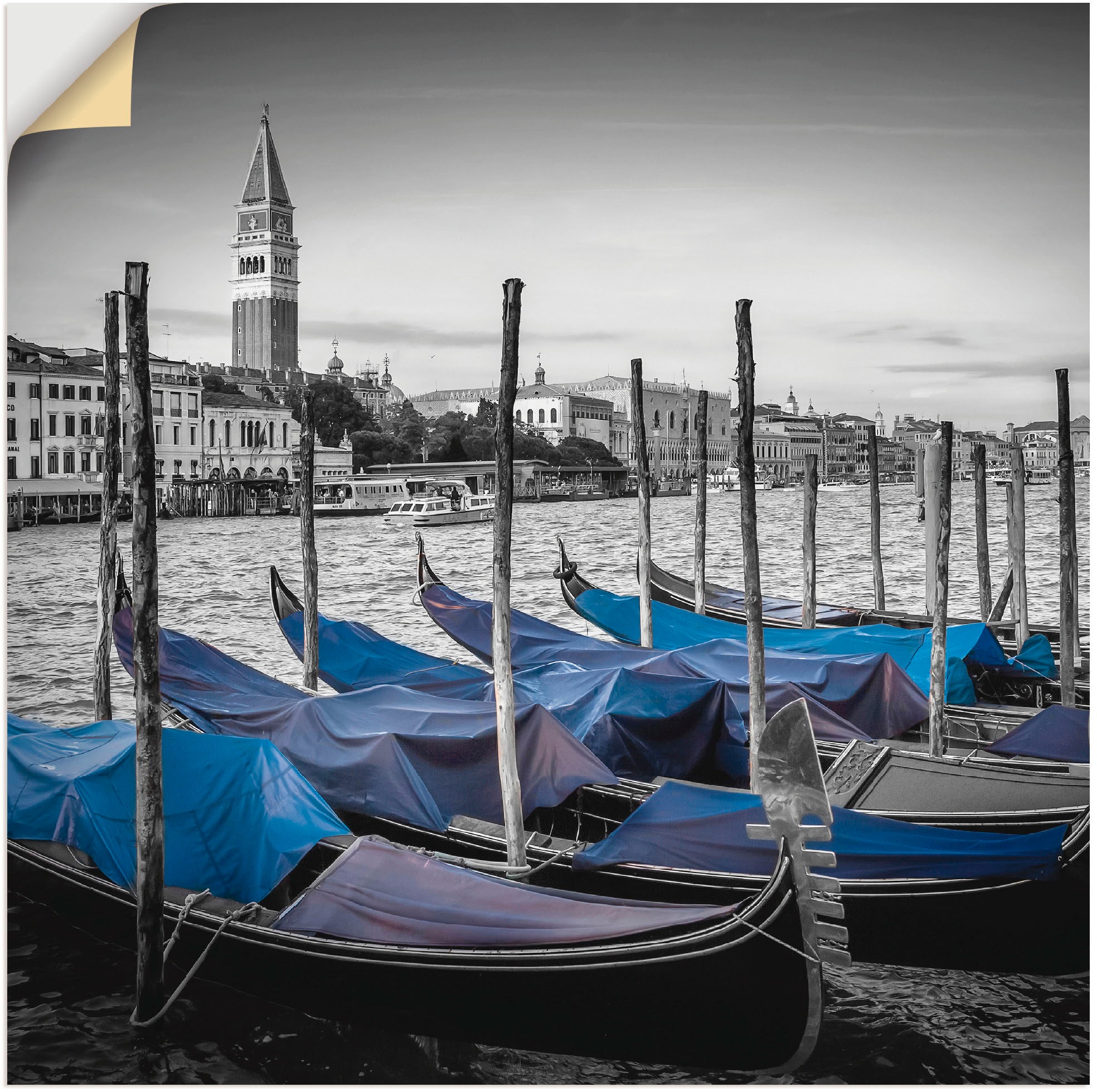 Artland Wandbild »Venedig Canal Grande & Markusturm«, Boote & Schiffe, (1 St.), in vielen Größen & Produktarten - Alubild / Outdoorbild für den Außenbereich, Leinwandbild, Poster, Wandaufkleber / Wandtattoo auch für Badezimmer geeignet