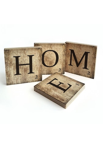Mehrteilige Bilder »Scrabble Deko Buchstaben Home«, Schriftzug, (Set, 4 St.,...
