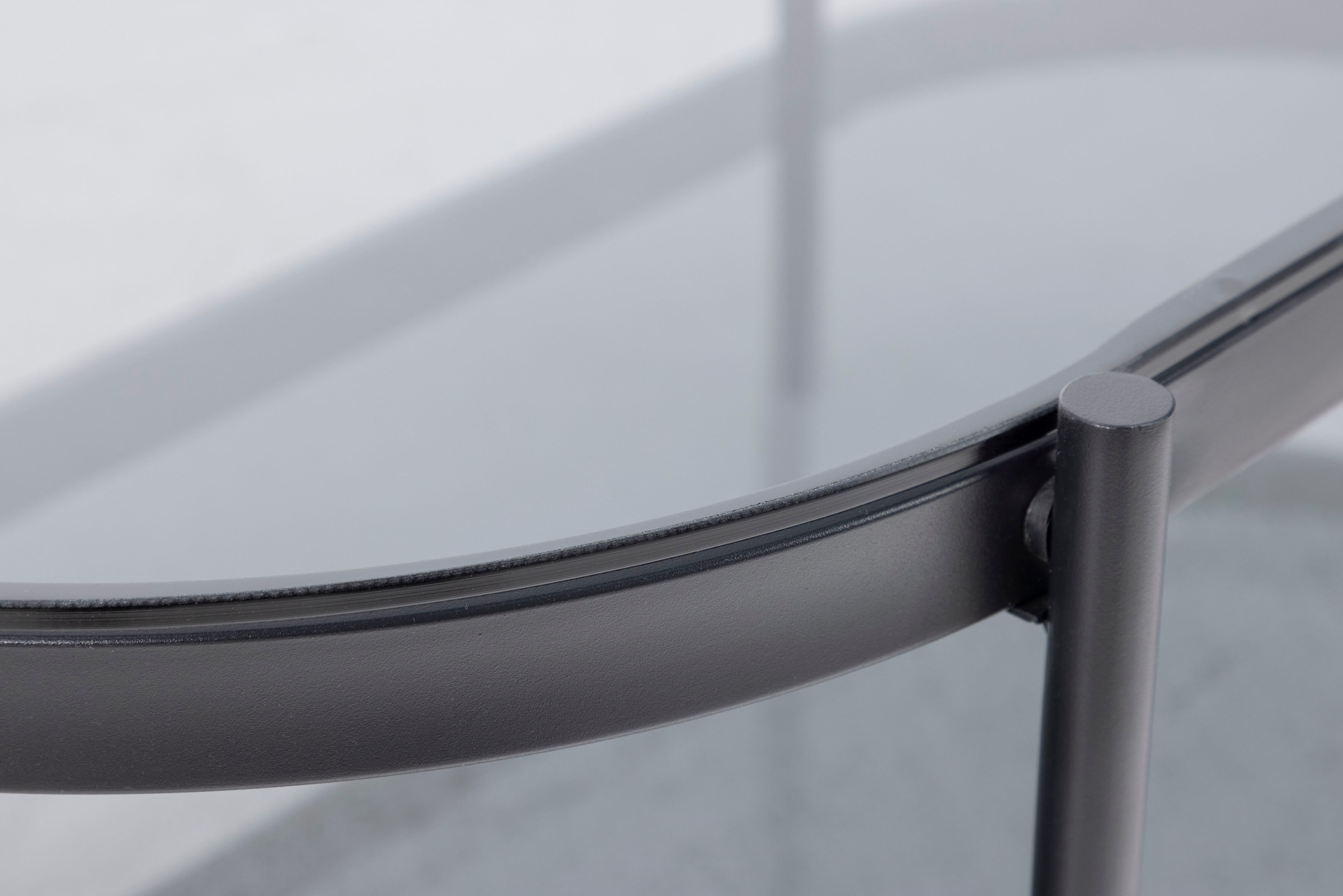 ACTONA GROUP Couchtisch, (1 St.), tischplatte aus gehärtetem Rauchglas.Oval, 1 Ablage, B: 95 cm