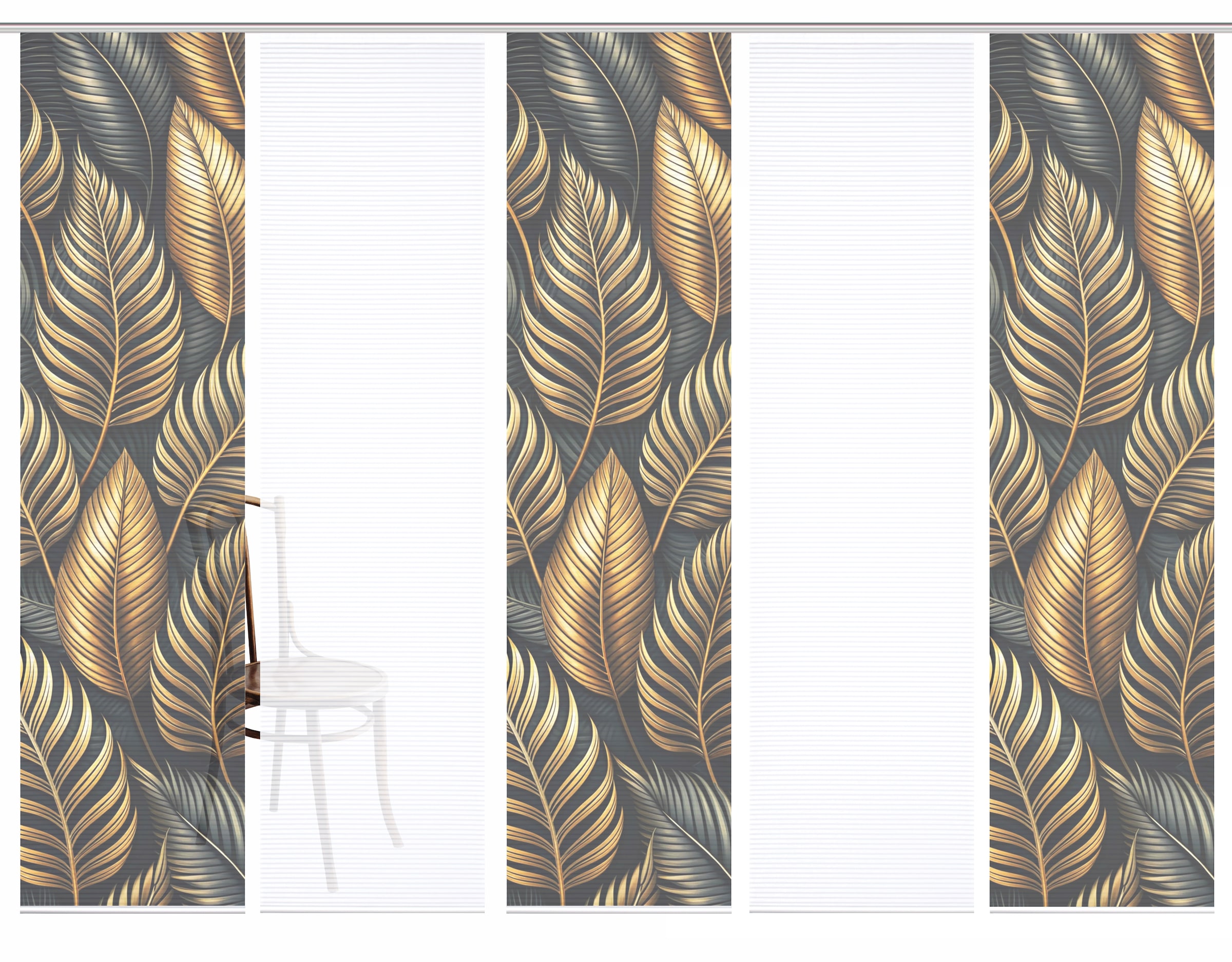 HOME in green Schiebegardine »ZEDRIC« Paneelwagen 5 Stk. tlg. Bambusoptik, SET, recycelt, Digitaldruck