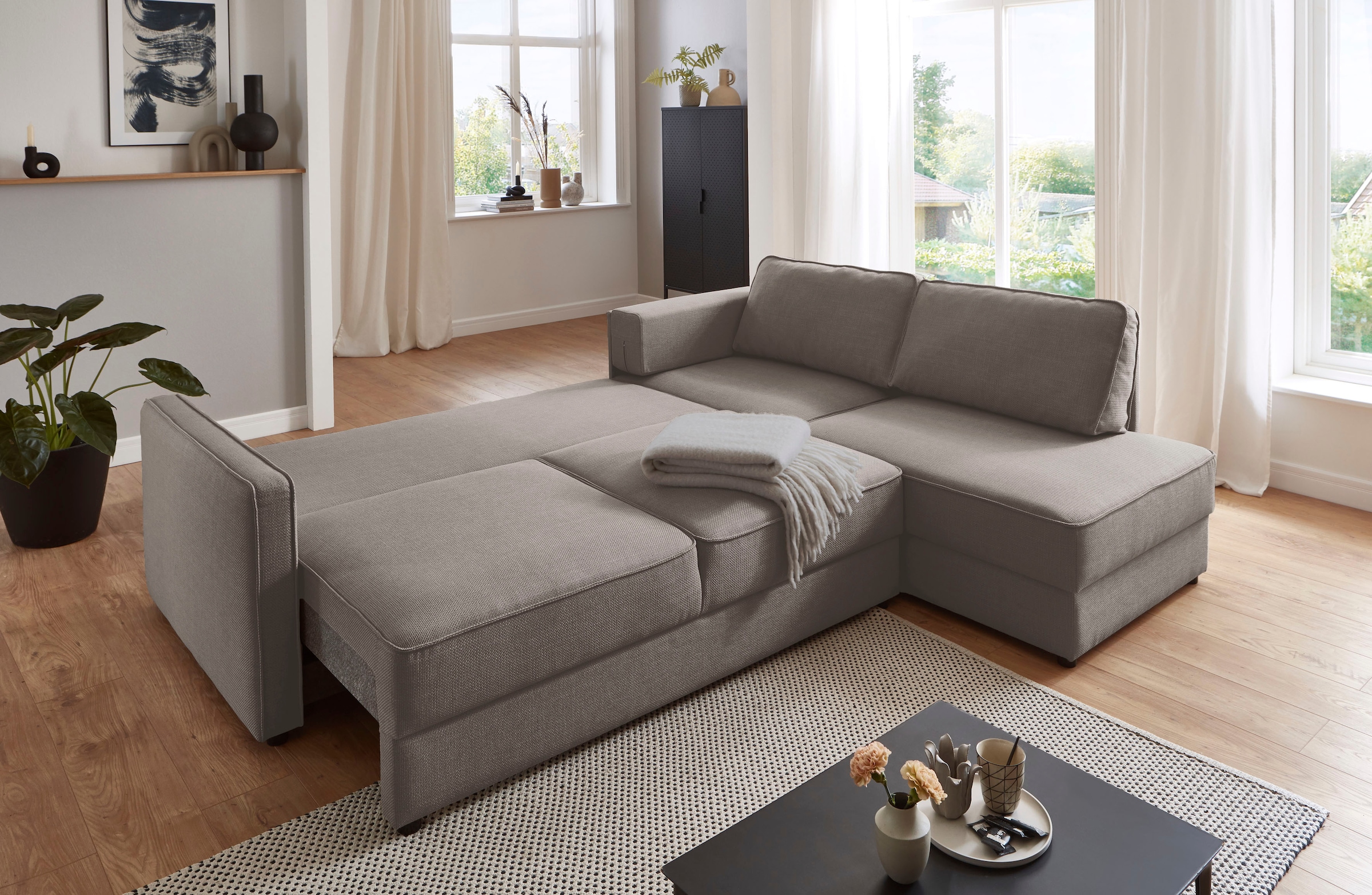ATLANTIC home collection Schlafsofa »Chill«, Ecksofa mit Bettfunktion und Bettkasten
