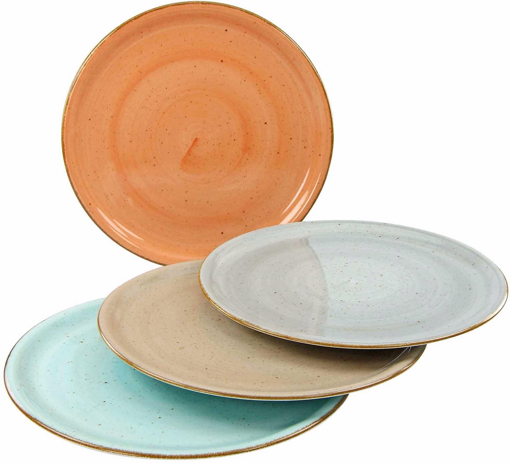 Pizzateller »Essteller VINTAGE NATURE«, (Set, 4 St.), Teller Set für 4 Personen,...