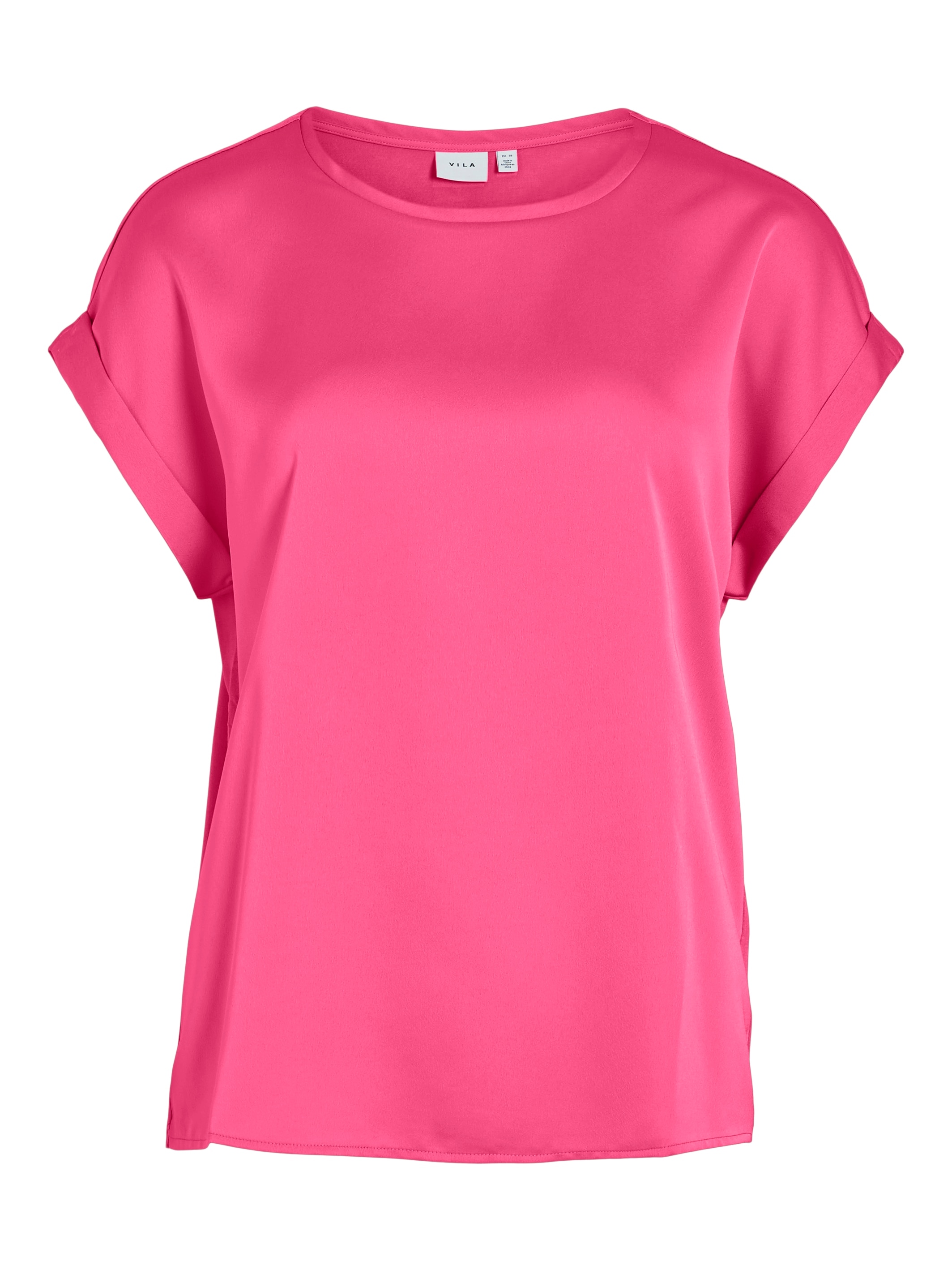 Vila Kurzarmshirt »VIELLETTE S/S SATIN TOP - NOOS«, Satin Optik