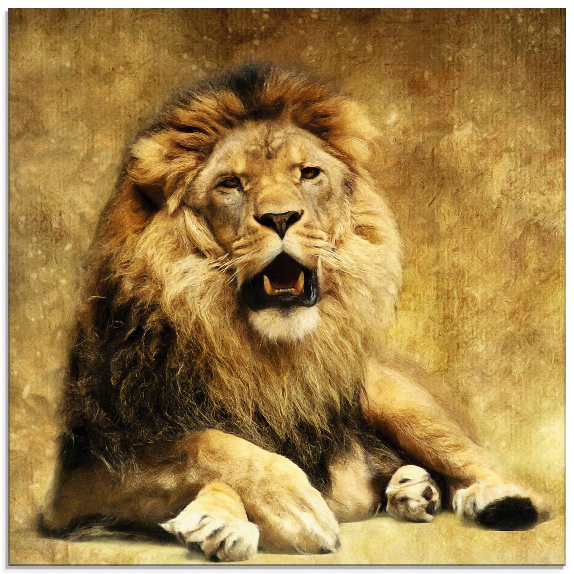 Artland Glasbild »Der König - Löwe«, Wildtiere, (1 St.)