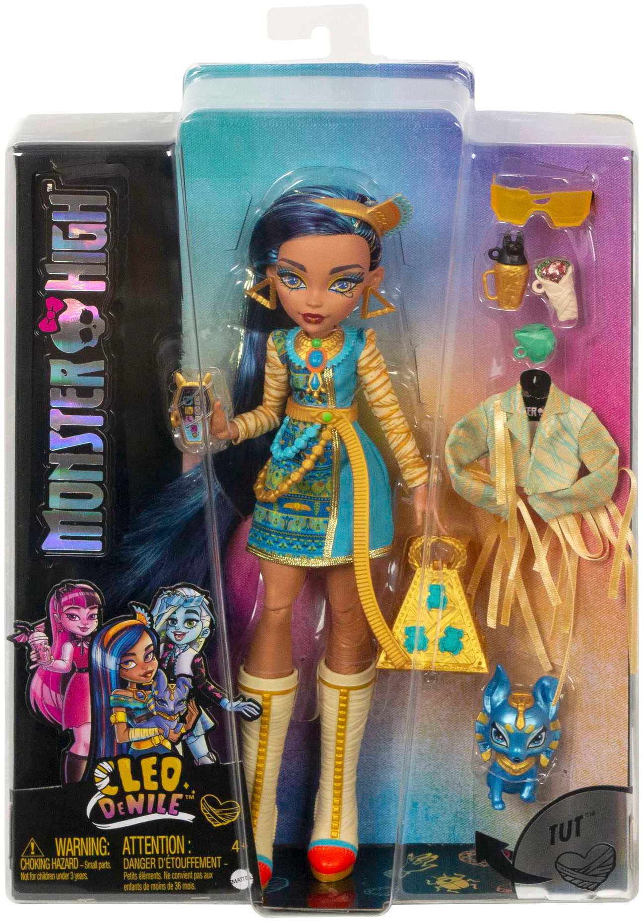 Mattel® Anziehpuppe »Monster High, Cleo de Nile mit Hund«