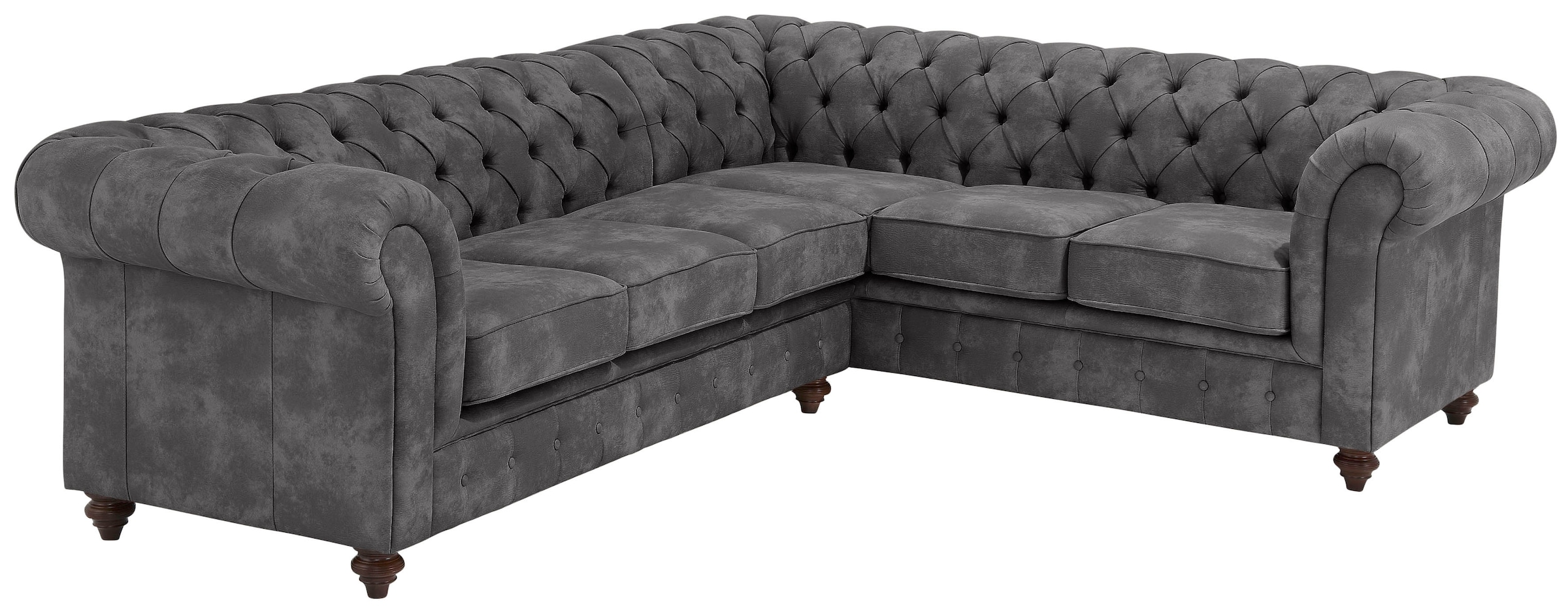 Home affaire Chesterfield-Sofa »Chesterfield Ecksofa, auch in Leder L-Form«, hochwertige Knopfheftung, langer Schenkel links oder rechts wählbar