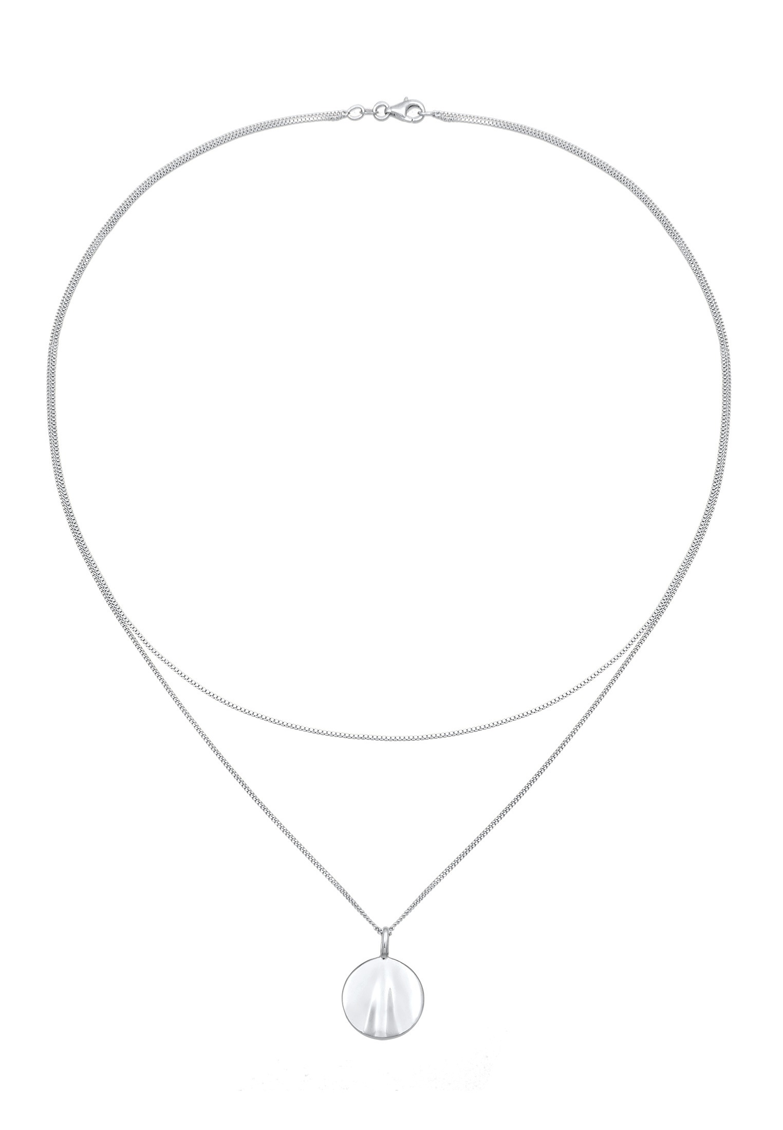 Elli Silberkette »Halskette Layer Plättchen Wellen Design 925 Silber«
