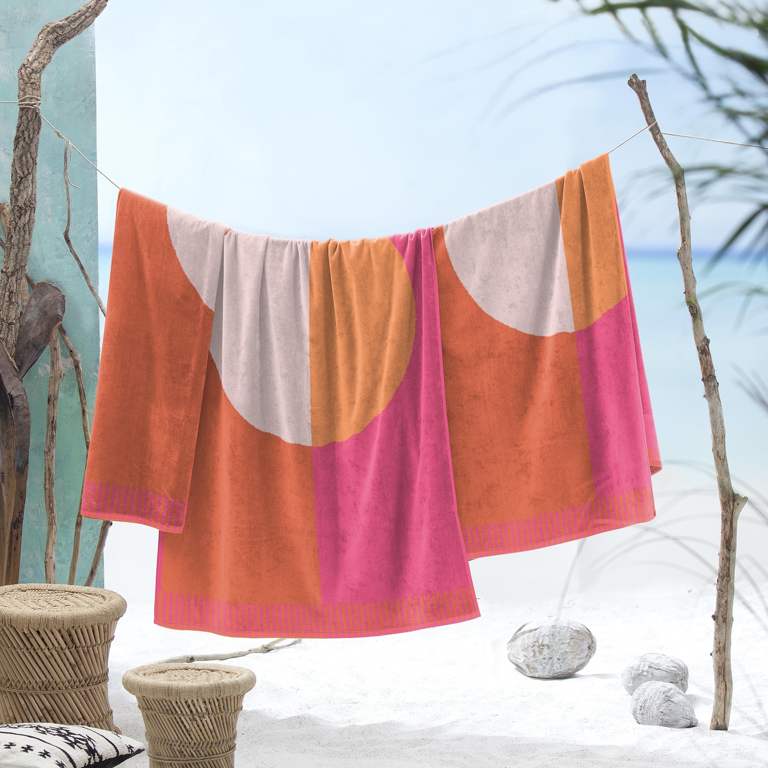 Seahorse Strandtuch »Colorblock Circle«, (Packung, 1 St.), Trendy summer design