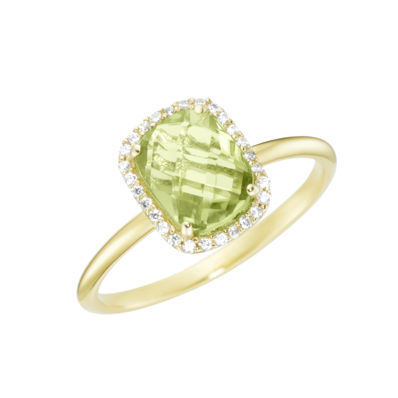 Luigi Merano Goldring »Ring mit Peridot und Zirkonia, Gold 375«