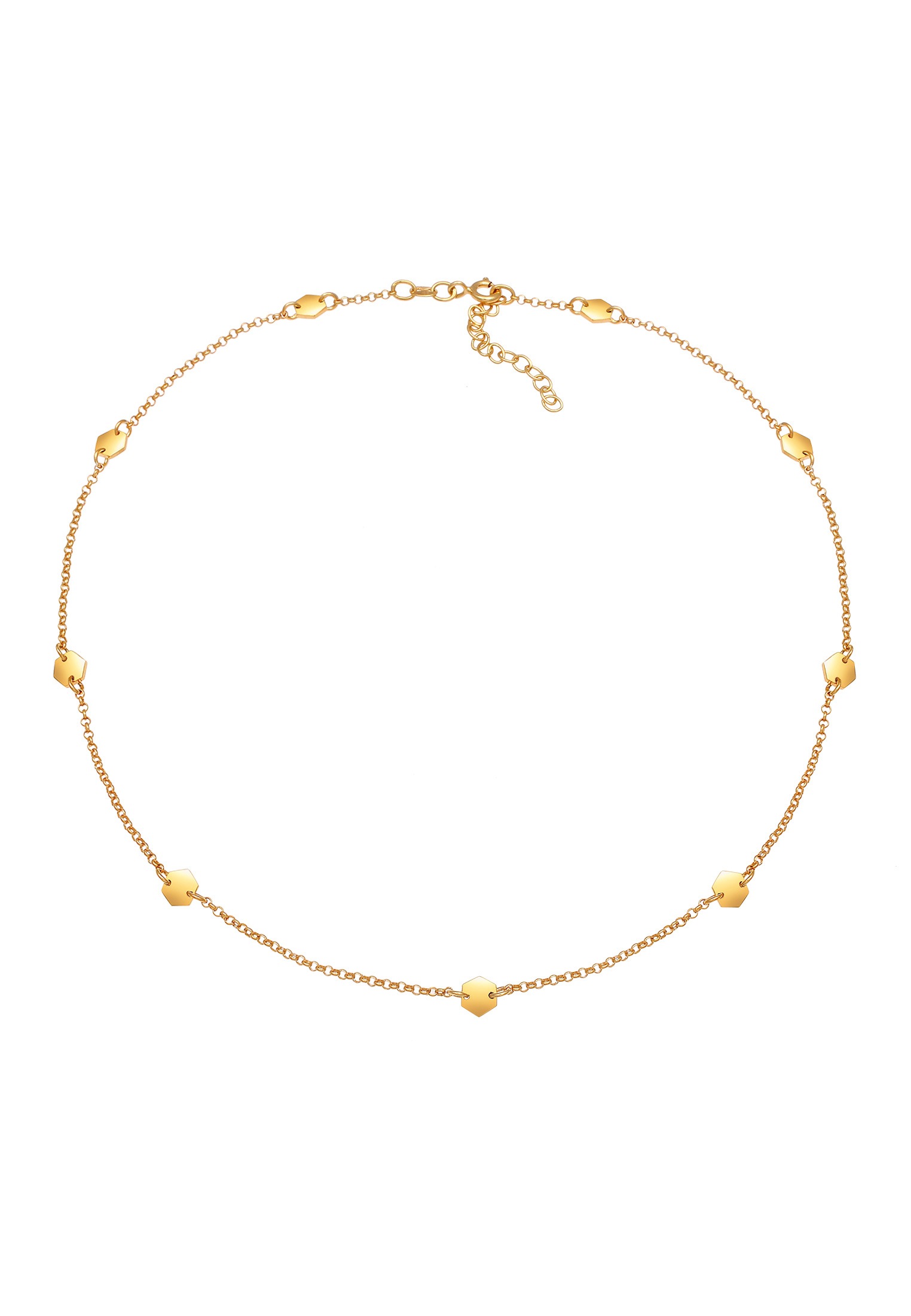 Elli Choker »Halskette Choker Geo Plättchen Hexagon 925 Silber«