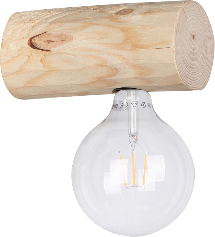 SPOT Light Wandleuchte »TRABO SIMPLE«, 1 flammig, Leuchtmittel E27 | Leuchtmittel wechselbar, Holzbalken aus massivem Kiefernholz Ø 8-12 cm