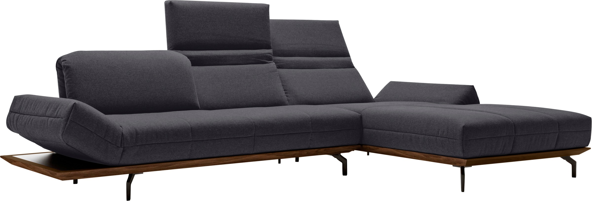 Creation BY ROLF BENZ Ecksofa »CR.420, Designecksofa, bequem, verstellbare Rückenlehne, L-Form« in 2 Qualitäten, Holzrahmen in Eiche Natur oder Nußbaum, Breite 313 cm