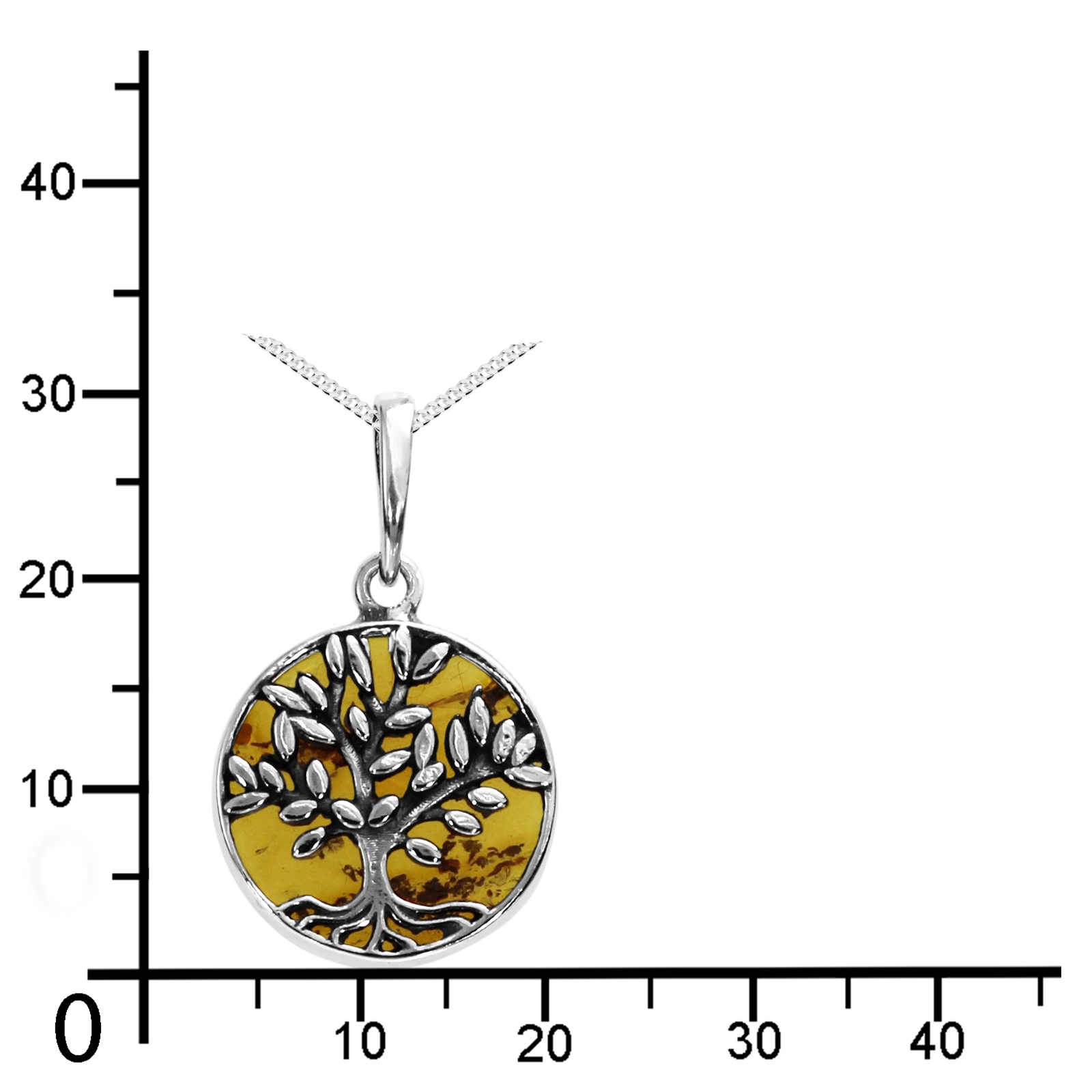 OSTSEE-SCHMUCK Kette mit Anhänger »- Lebensbaum 17 mm - Silber 925/000 - Bernstein«