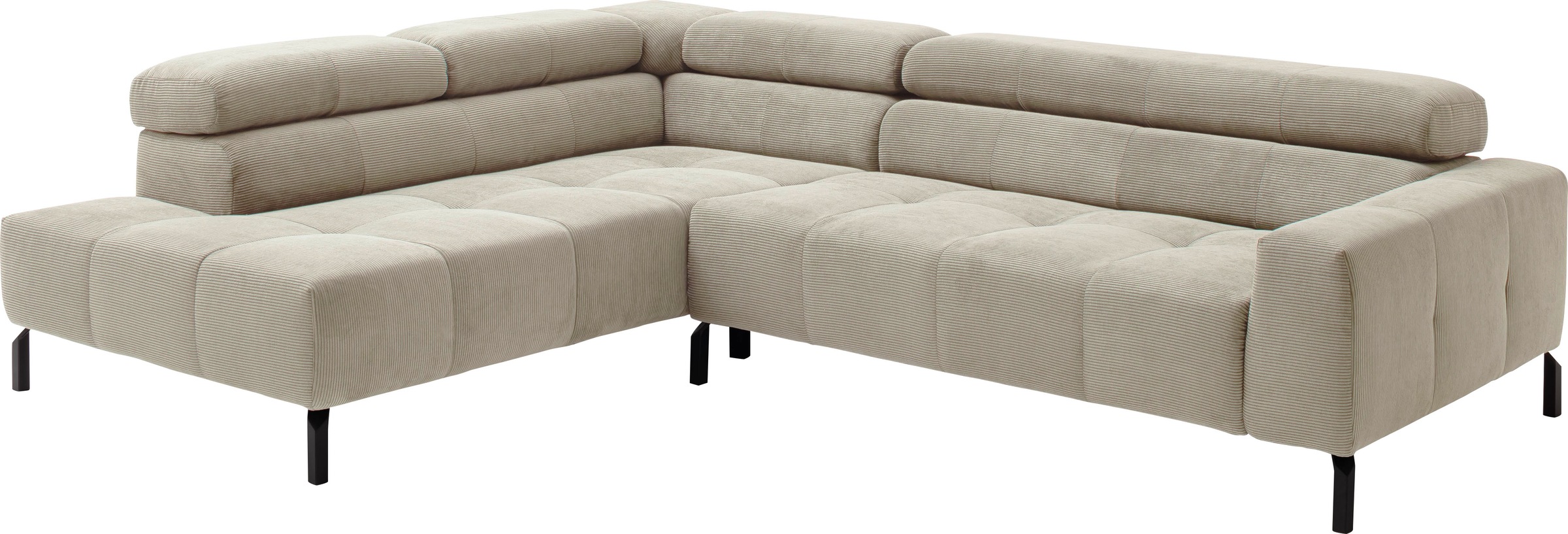 Places of Style Ecksofa »Claya, L-Form, incl. Kopfteilverstellung, Breite 276 cm«, wahlweise elektrischer Sitzvorzug