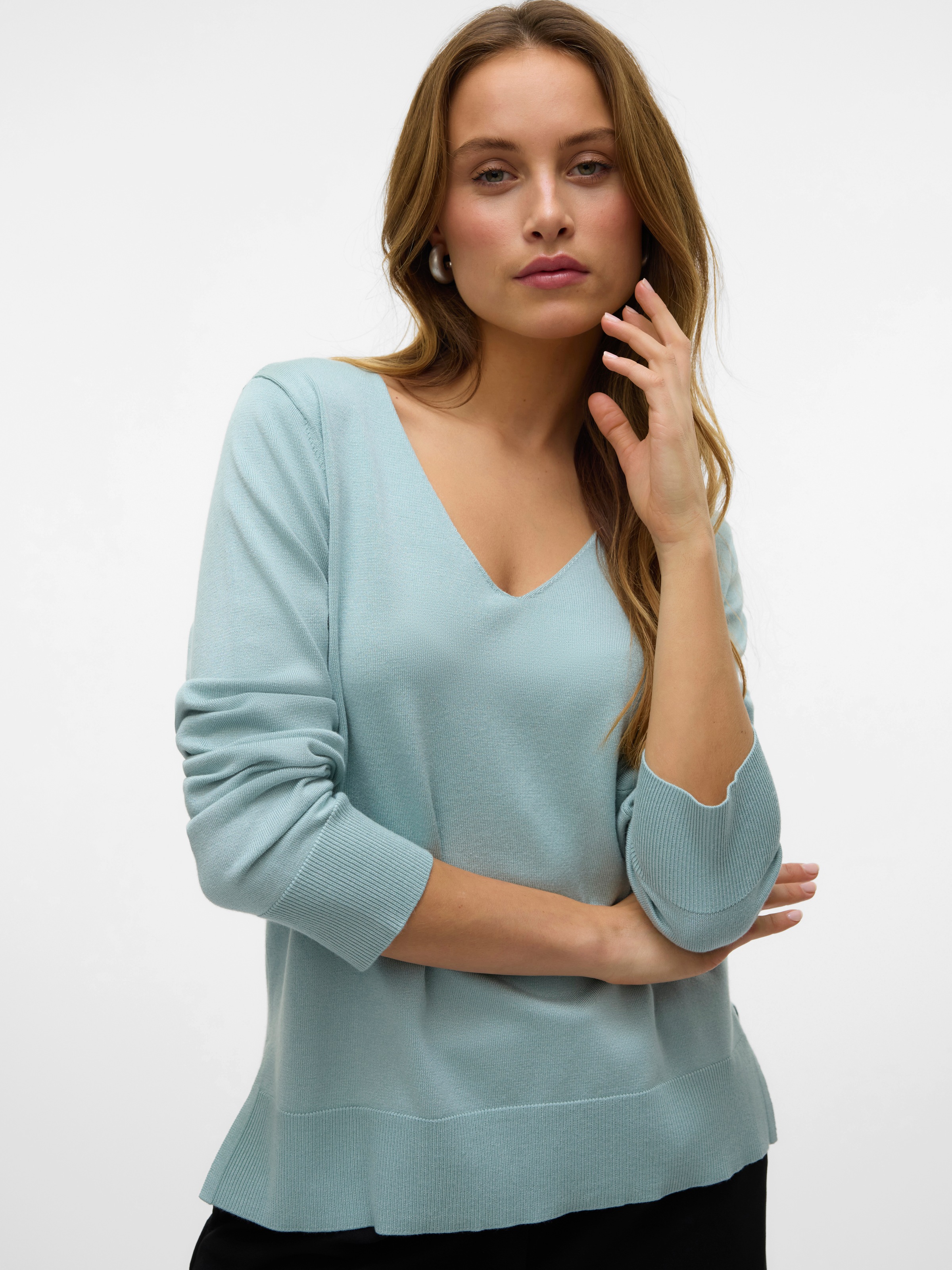 Vero Moda Strickpullover »VMSILJE LS V-NECK PULLOVER GA NOOS«