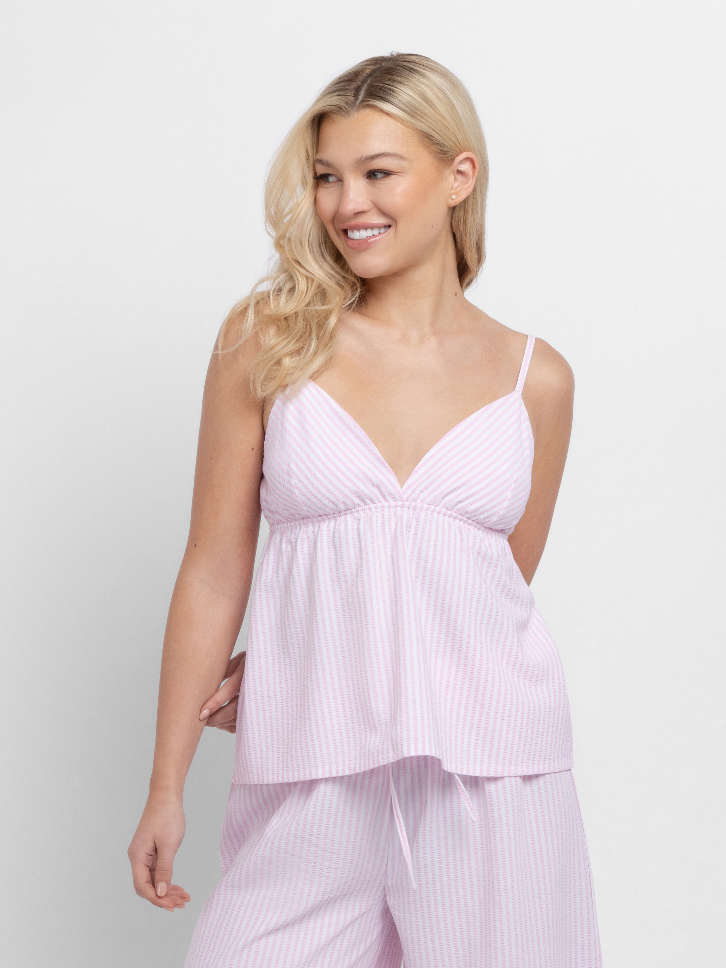 Dorina Spaghettitop »Diana« tiefer V-Ausschnitt, schmales Unterbrustband mit Gummizug, gestreift