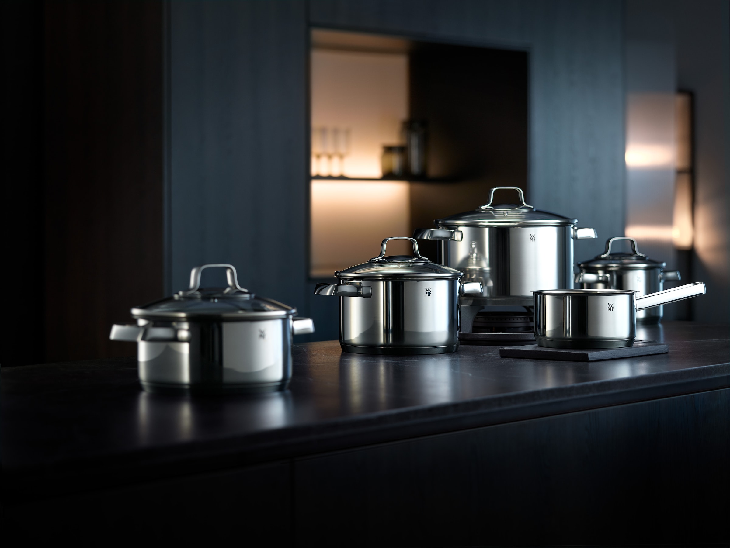 WMF Topf-Set »Belmonte« Set, 7 Stk. tlg. Cromargan® Edelstahl Rostfrei 18/10