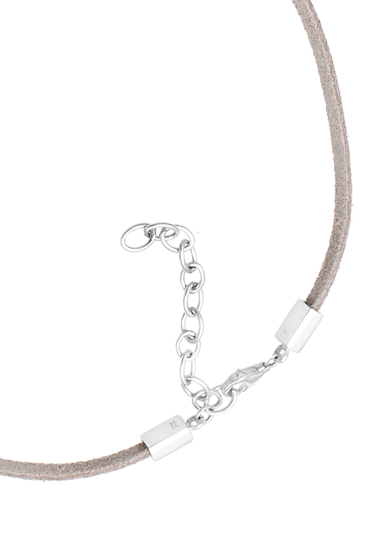 Elli Choker »Halskette Choker Leder Herz Edelweiss Tracht 925 Sterling Silber«