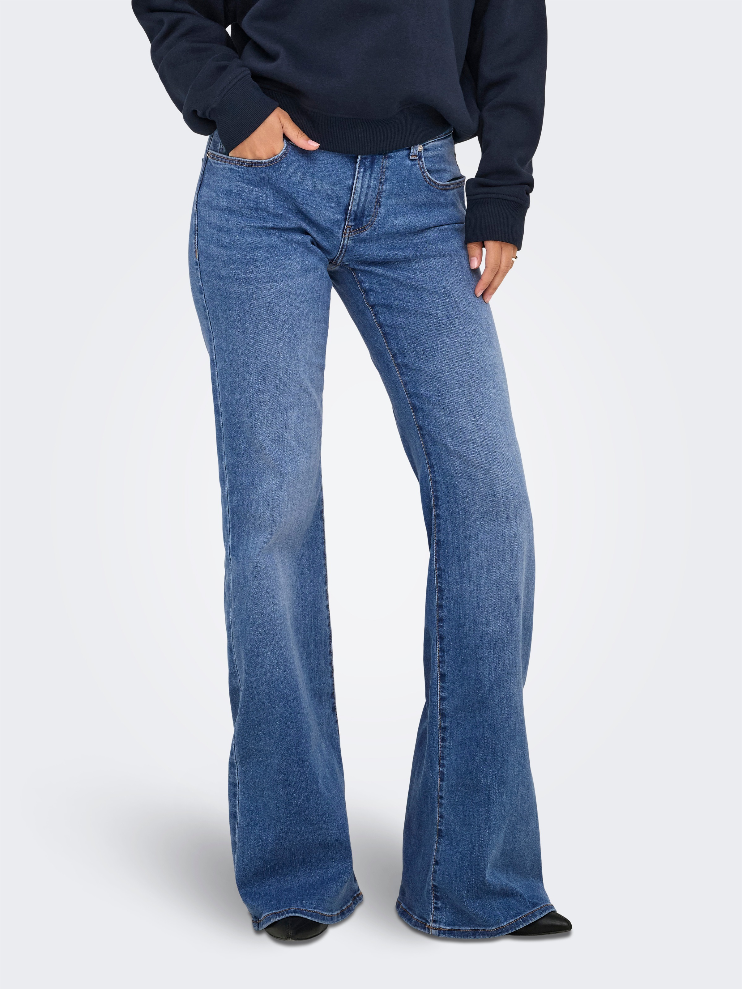 ONLY Bootcut-Jeans »ONLTIGER LW WIDE MB FLARED DNM PIM«