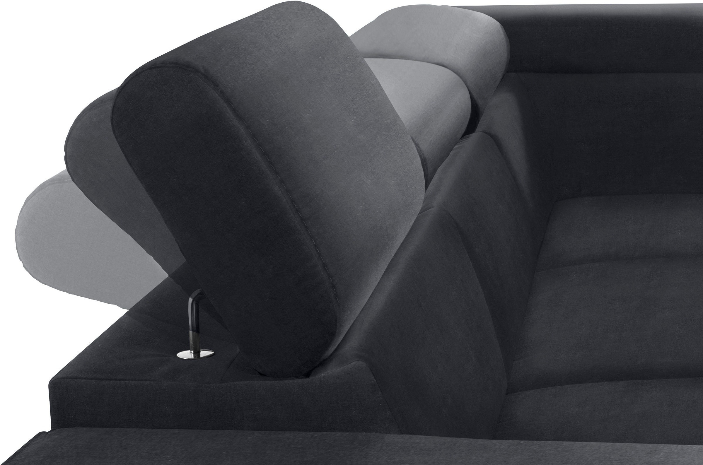 COTTA Polstergarnitur »Morven L-Form«, (Set), Set bestehend aus: Ecksofa mit Kopfteilverstellung & Hocker