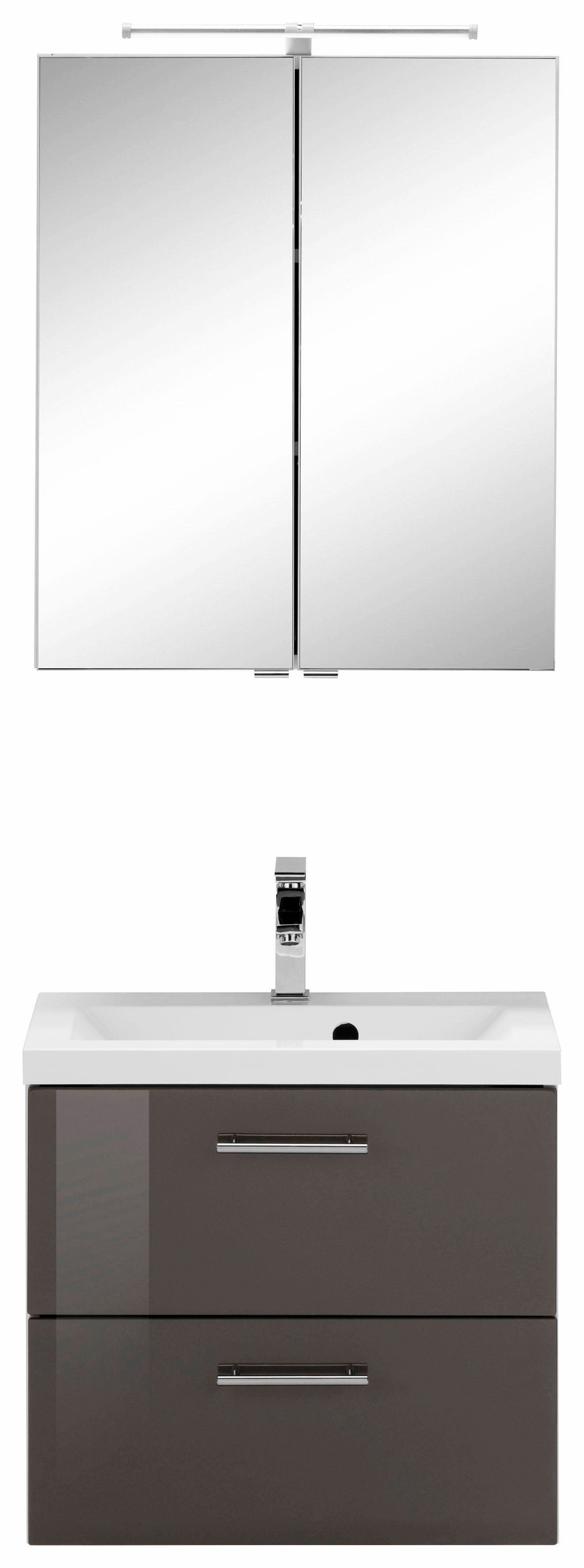 HELD MÖBEL Badmöbel-Set »Venedig«, (2 tlg.), Spiegelschrank und Waschplatz