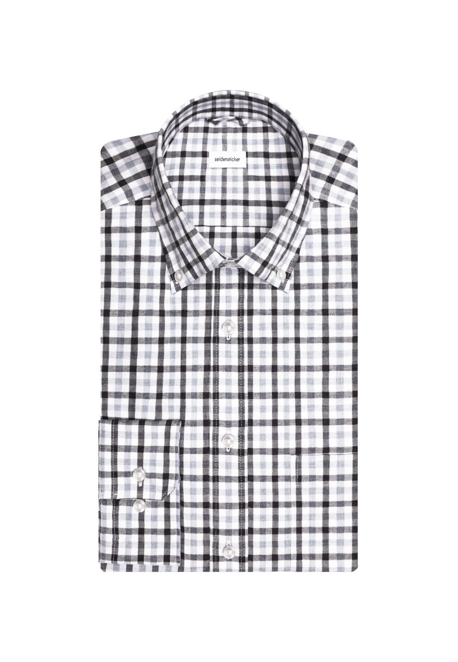 seidensticker Flanellhemd »Regular«, Regular Langarm Button-Down-Kragen Karo