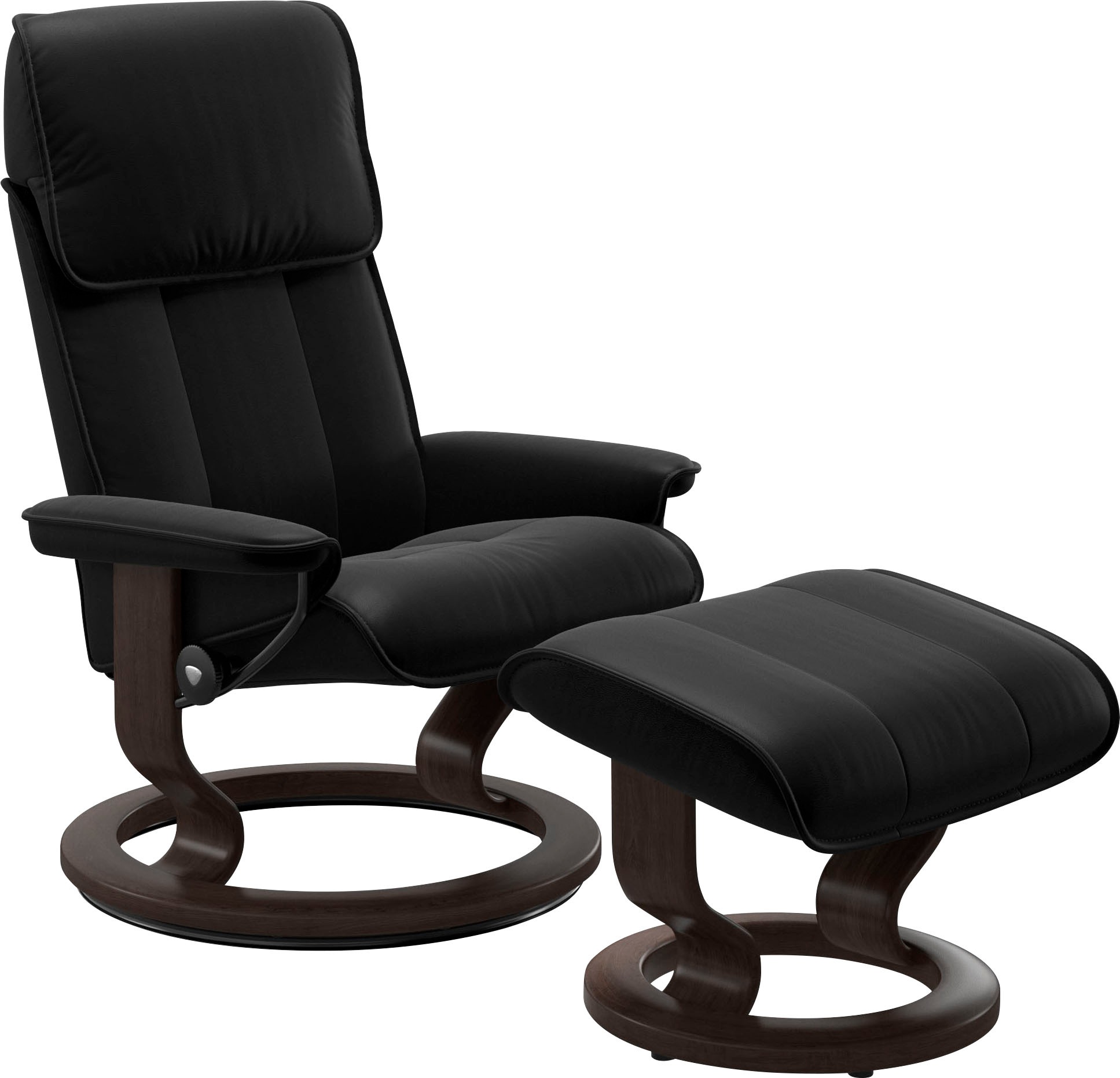 Stressless® Relaxsessel »Admiral«, (Set, Relaxsessel inkl. Hocker), mit Classic Base, Größe M & L, Gestell Wenge