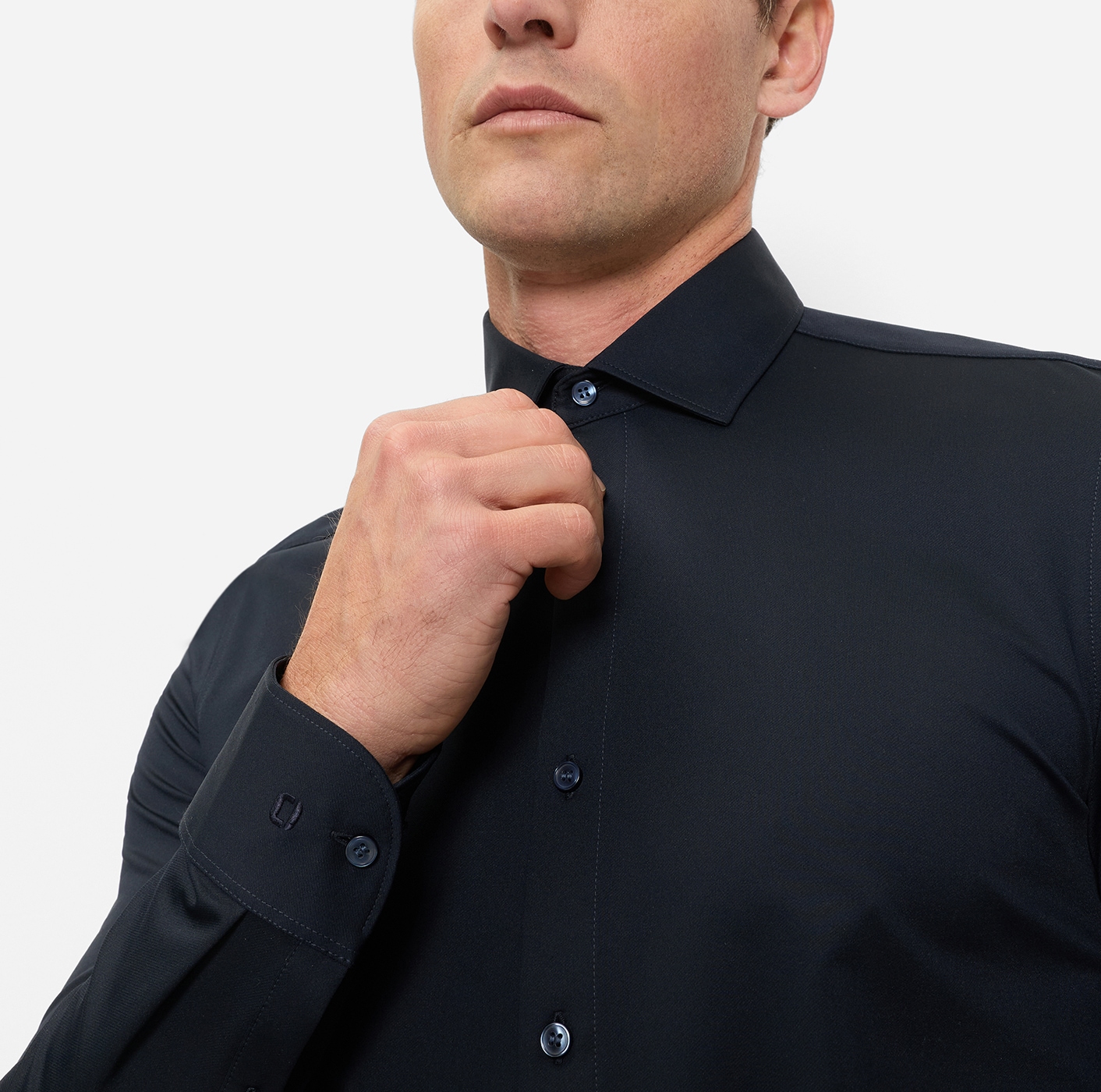 OLYMP Langarmhemd »Level Five 24/Seven« Atmungsaktiv, Jersey, sehr dehnbar, body fit, Modern Kentkragen