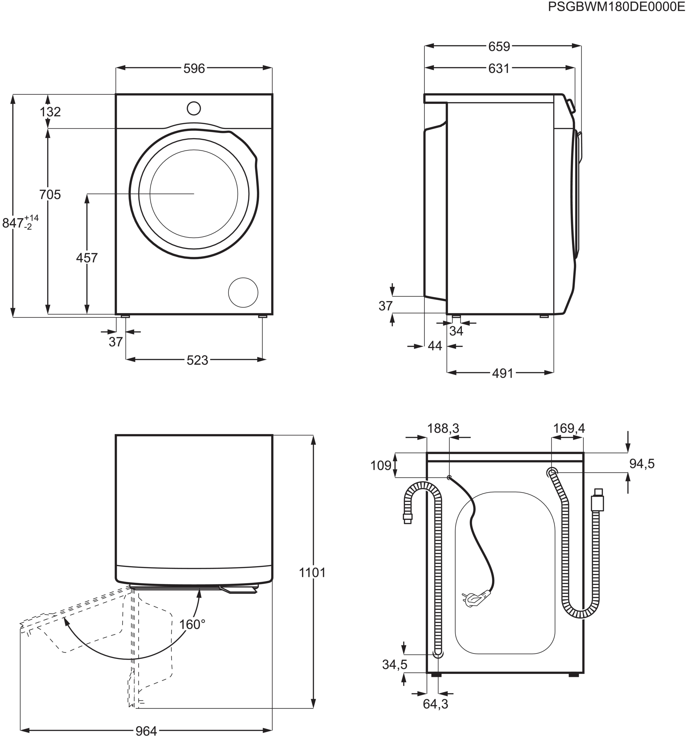 AEG Waschmaschine 9000 Series »LR9W80600 914501216« 10 kg 1600 U/min SoftWater: Schützt Farbe und  Form durch enthärtetes Wasser bei 30°C