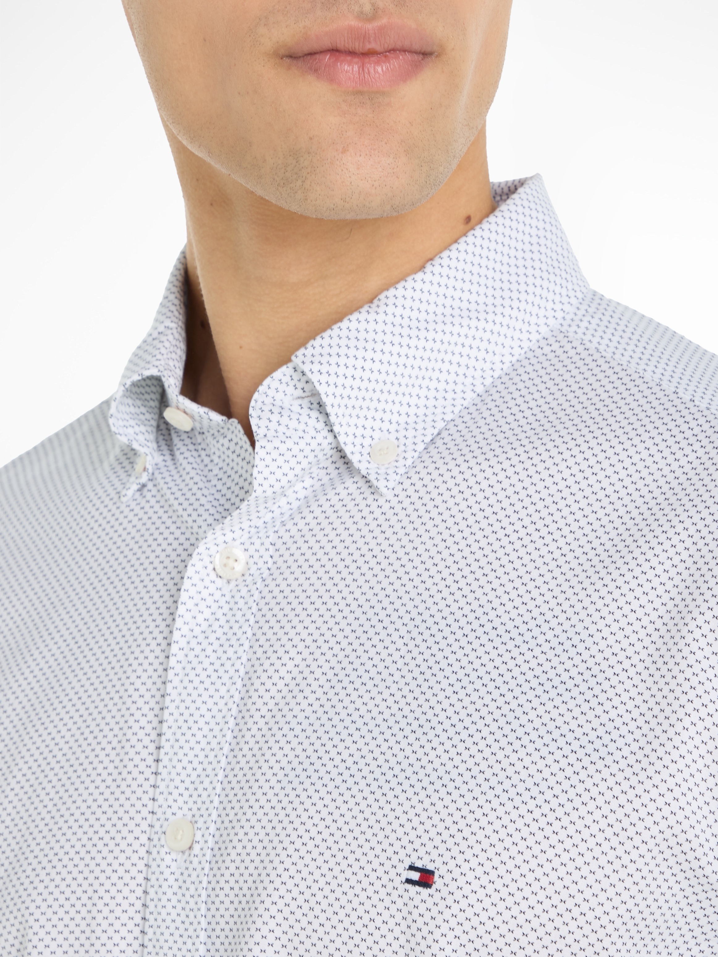 Tommy Hilfiger Langarmhemd »FLEX MINI PRINT SF SHIRT«