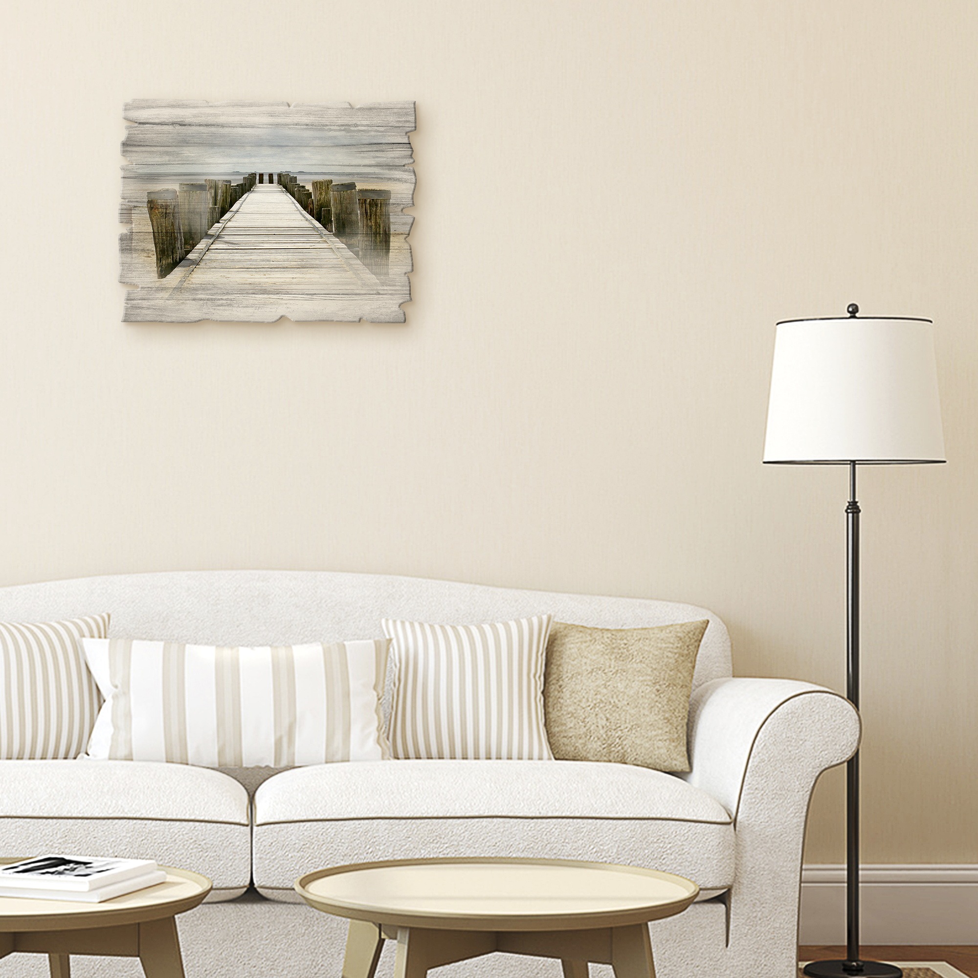 Artland Holzbild »Steg ins Watt«, Strand, (1 St.)