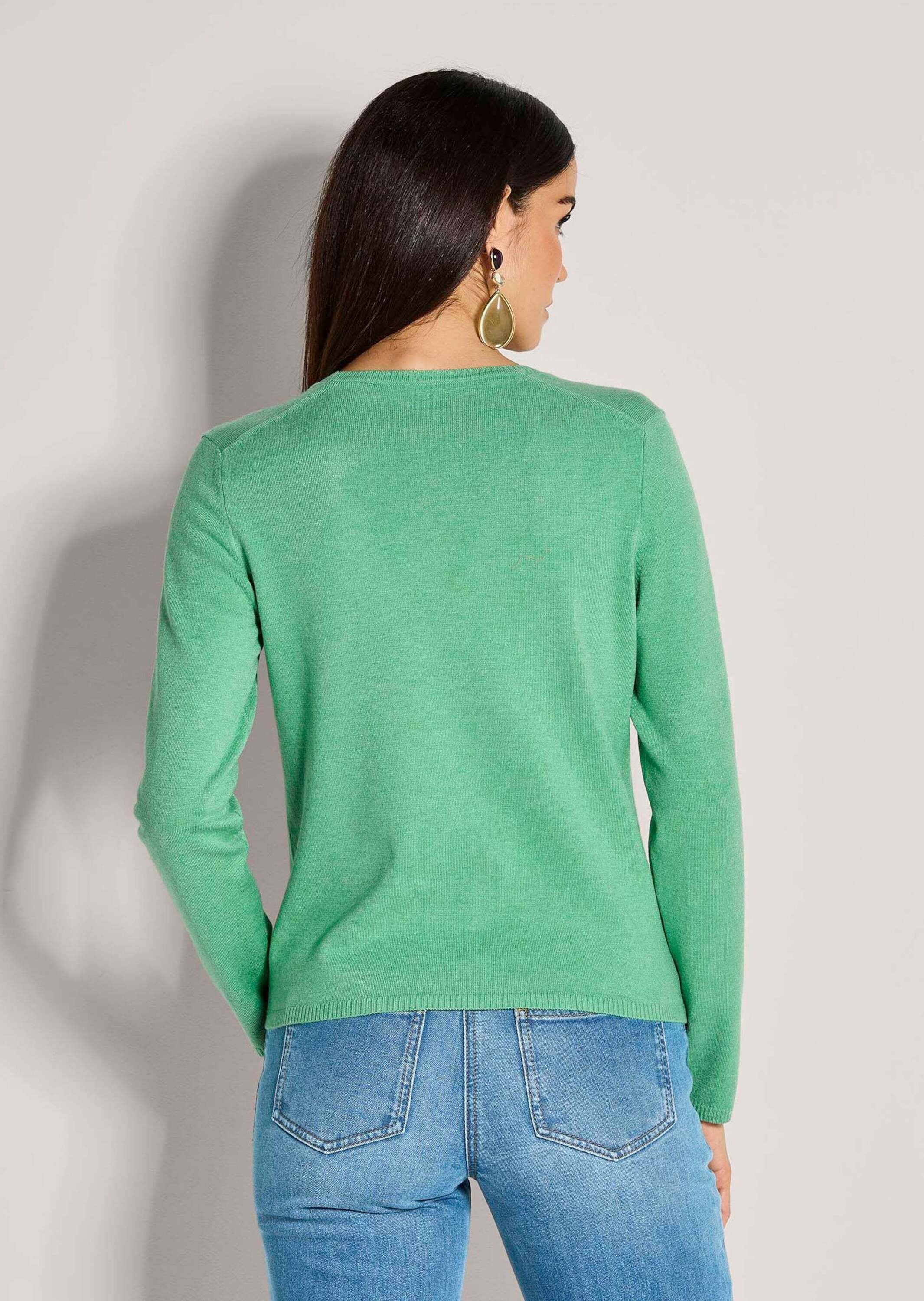 MADELEINE Strickjacke »Strickjacke Langarm Jacke im Feinstrick mit V-Ausschnitt«