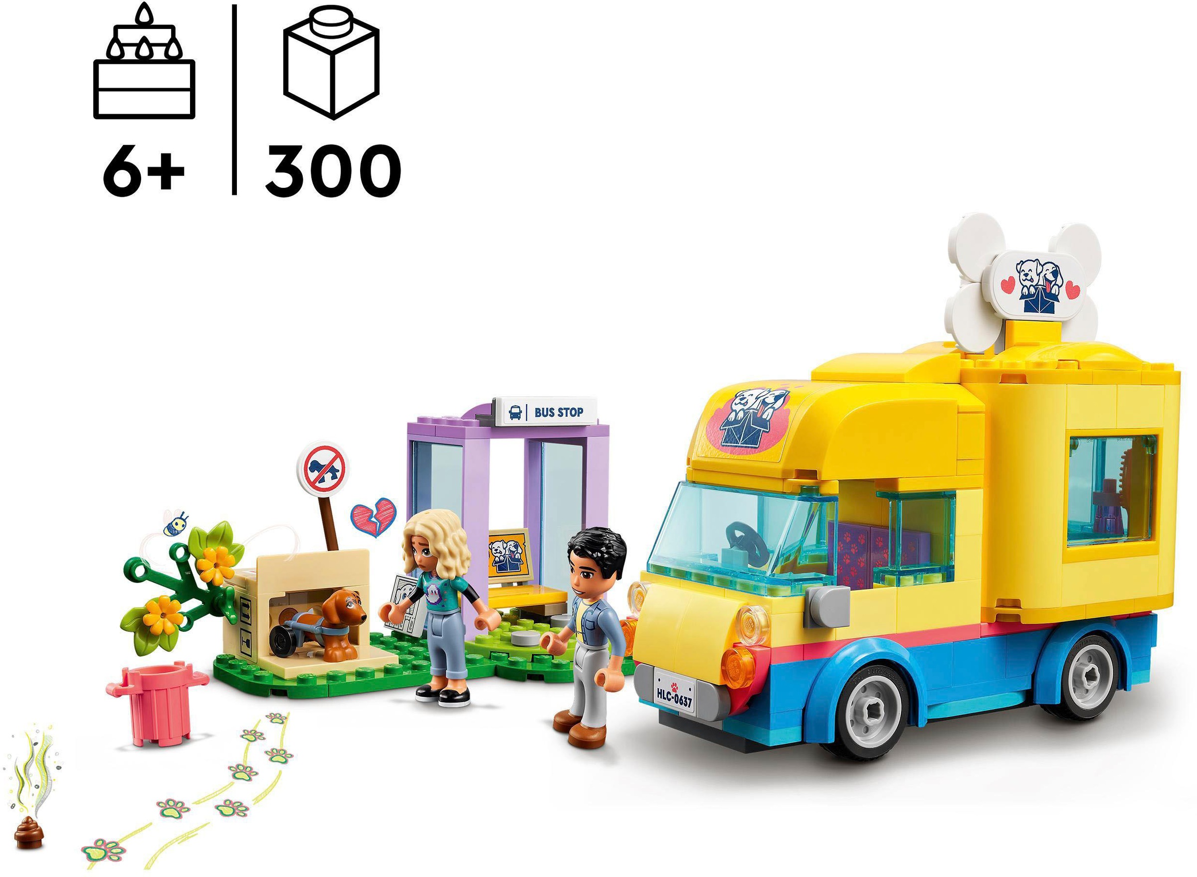 LEGO® Konstruktionsspielsteine »Hunderettungswagen (41741), LEGO® Friends«, (300 St.), Made in Europe