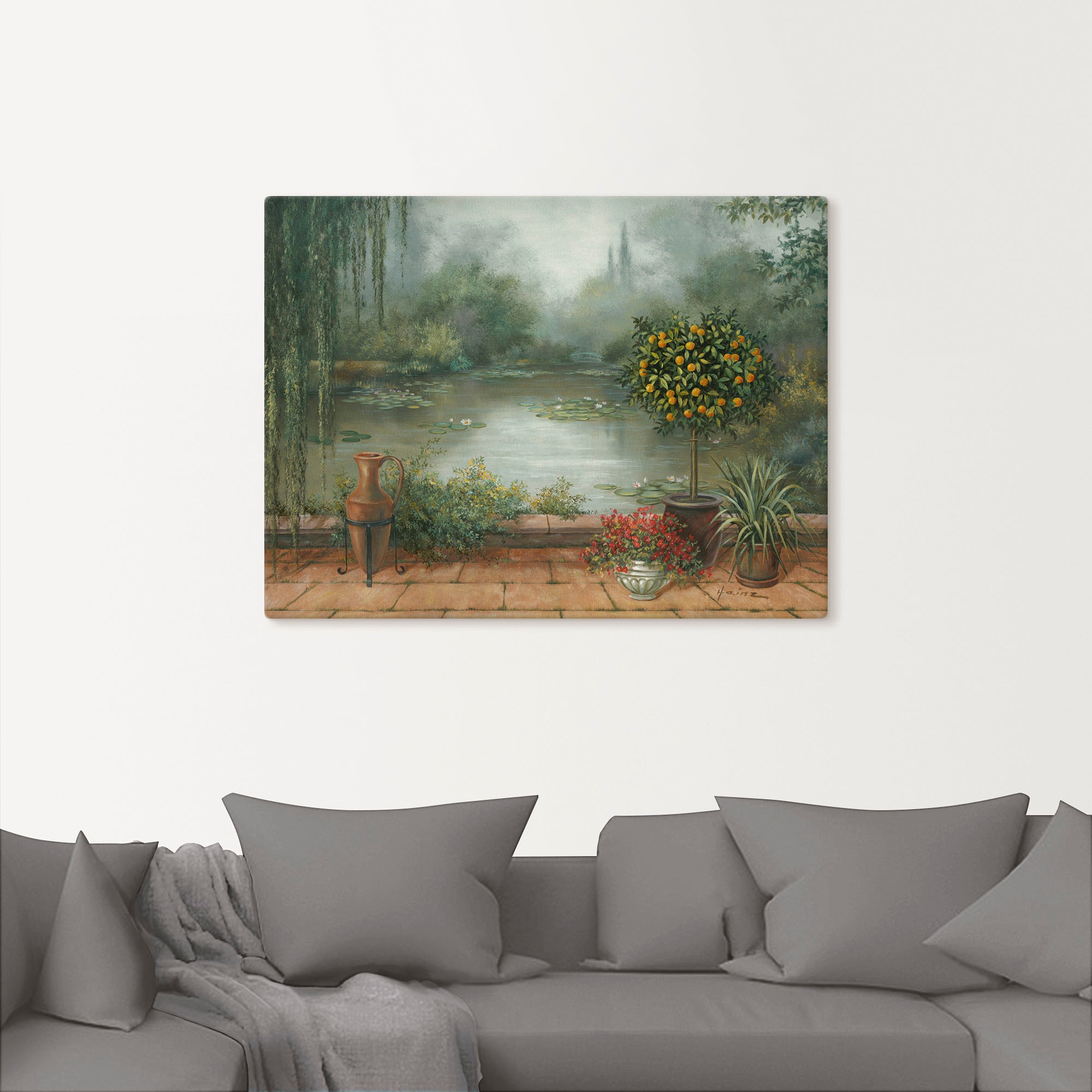 Artland Wandbild »Terrasse am See«, Gewässer, (1 St.), als Alubild, Leinwandbild, Wandaufkleber oder Poster in versch. Größen