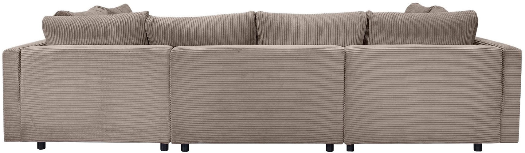 Home affaire Wohnlandschaft »Toni U-Form mit Armlehne«, inkl. Hocker und Zierkissen in abgesetzter Farbe, mit Bonnelfederkern